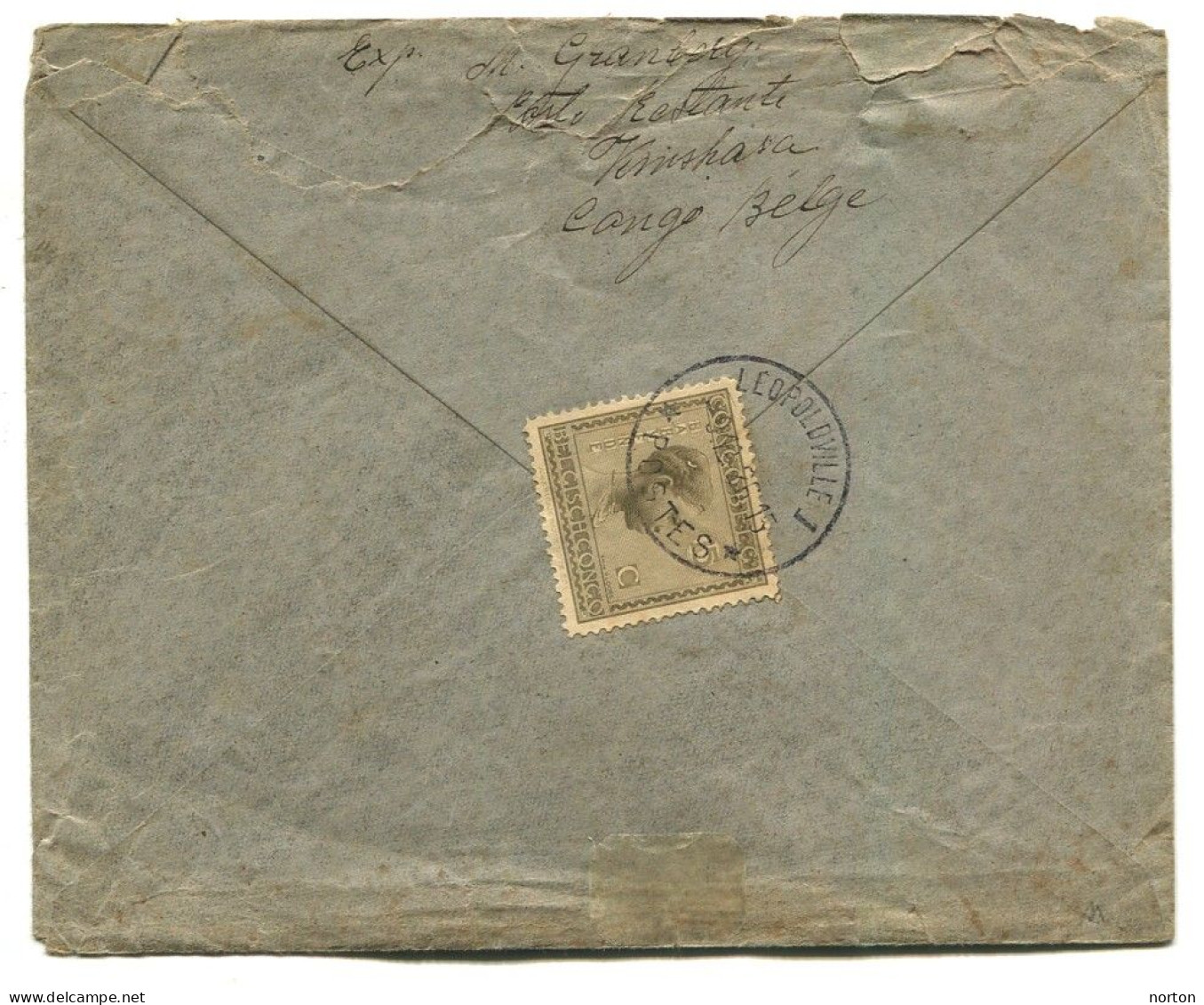 Congo Léopoldville 1 Oblit. Keach 7A2 Sur C.O.B. 127 (paire) + 108 (verso) Sur Lettre Recom. Vers Laeken Le 09/12/1926 - Storia Postale