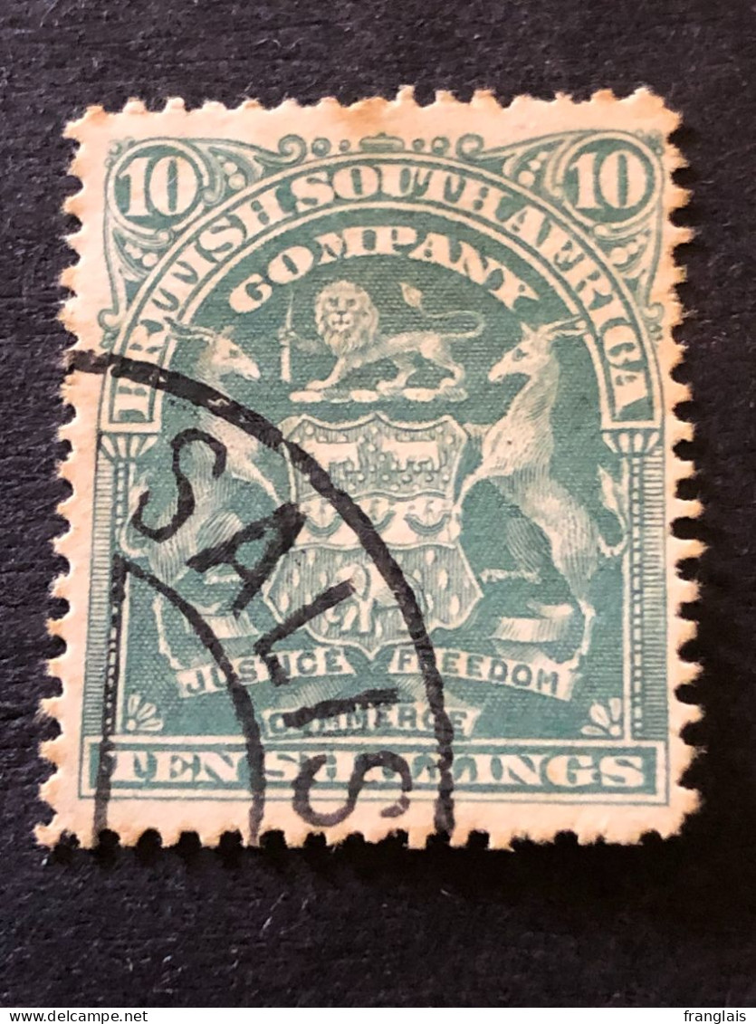 BRITISH SOUTH AFRICA COMPANY RHODESIA SG 89 10s Grey Green   FU - Südrhodesien (...-1964)