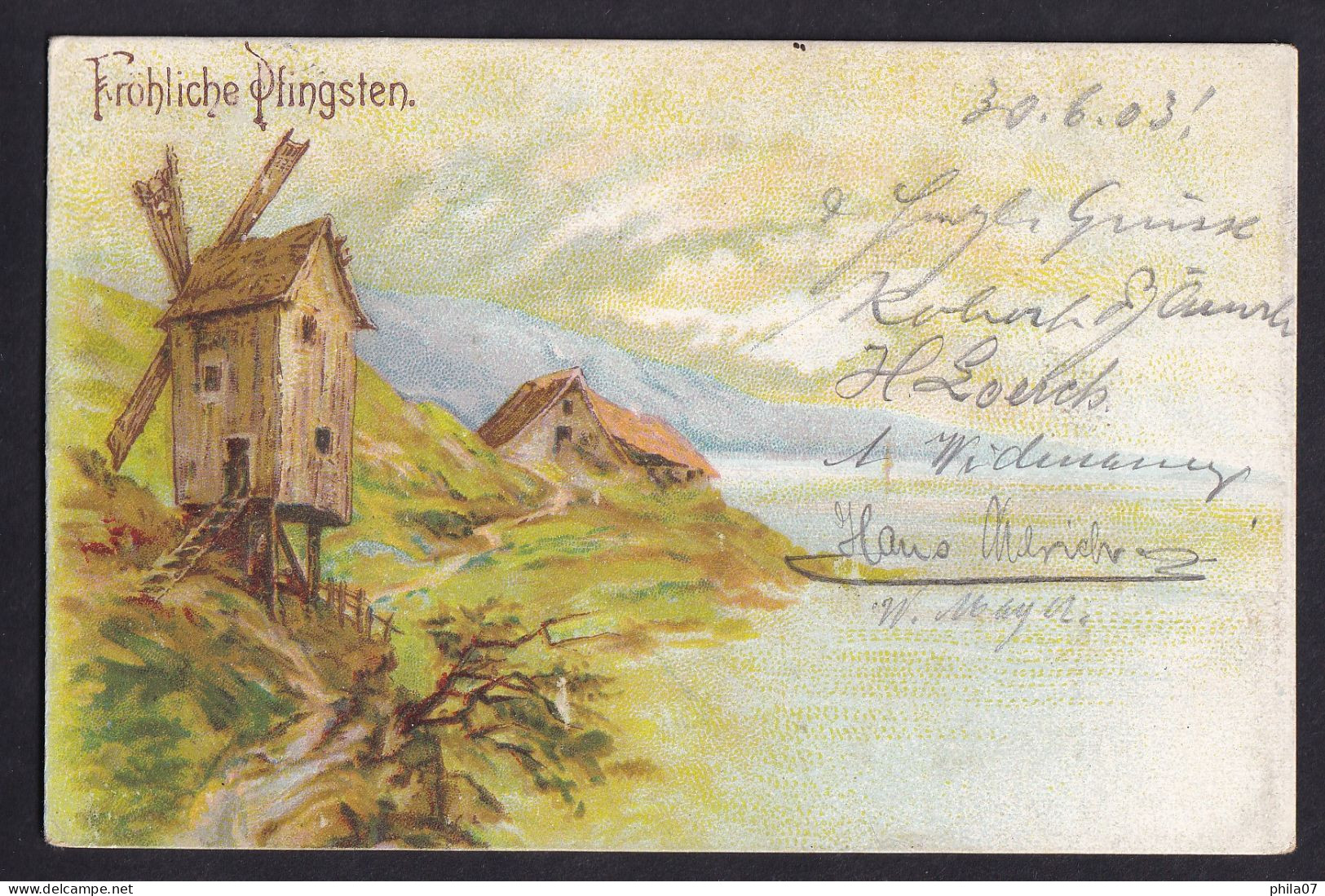 Frohliche Pfingsten! / Year 1903 / Long Line Postcard Circulated, 2 Scans - Pinksteren