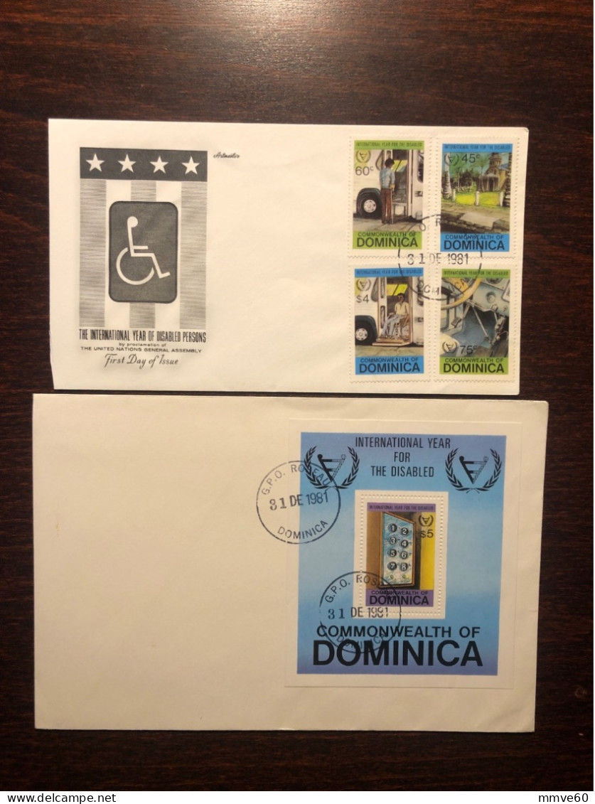 DOMINICA FDC COVER 1981 YEAR DISABLED PEOPLE HEALTH MEDICINE STAMPS - Dominica (...-1978)