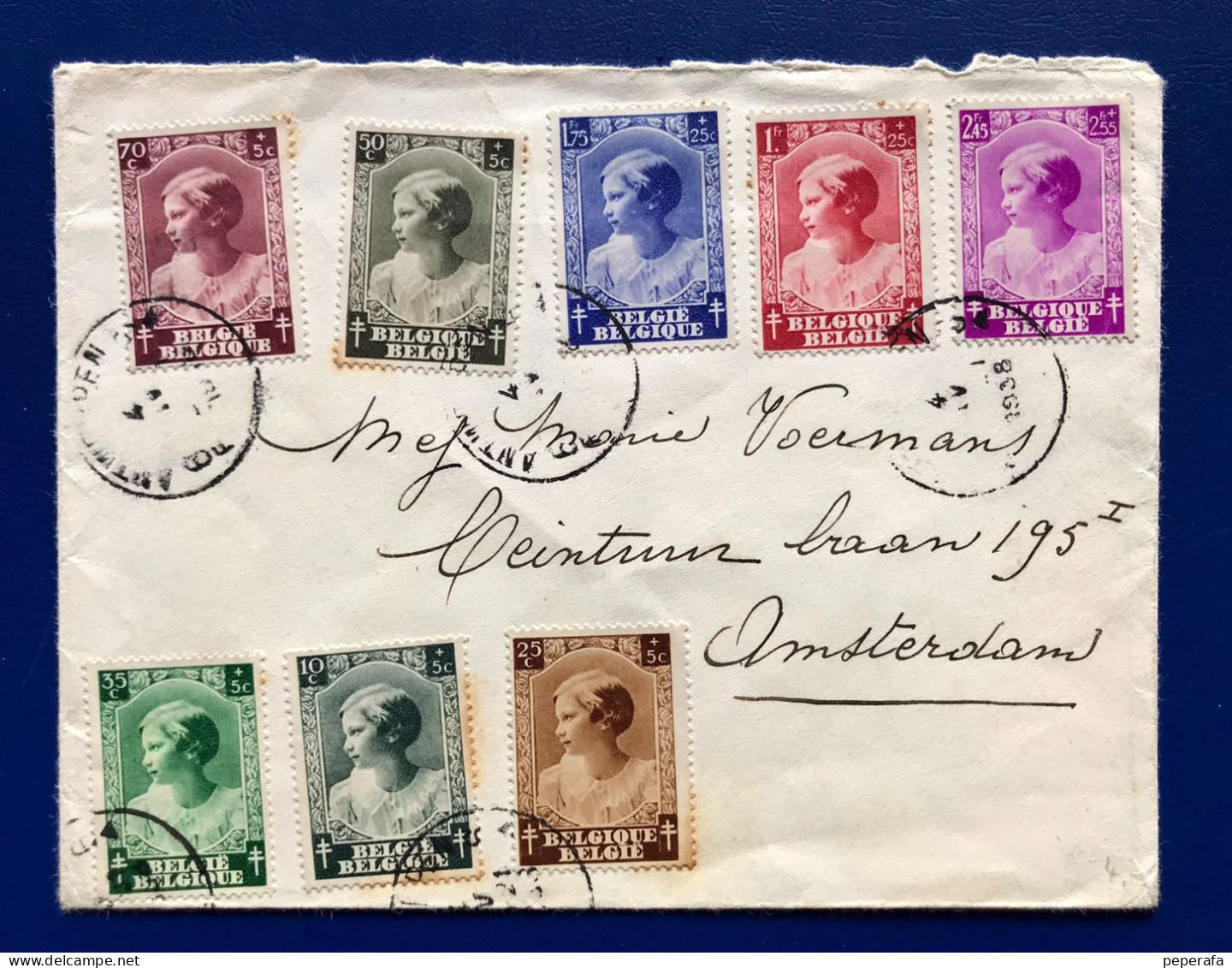 BELGIE BELGIQUE, SOBRE COVER LETTER, Foire Internationale 1938 - Princes Joséphine-Charlotte - Used Stamps