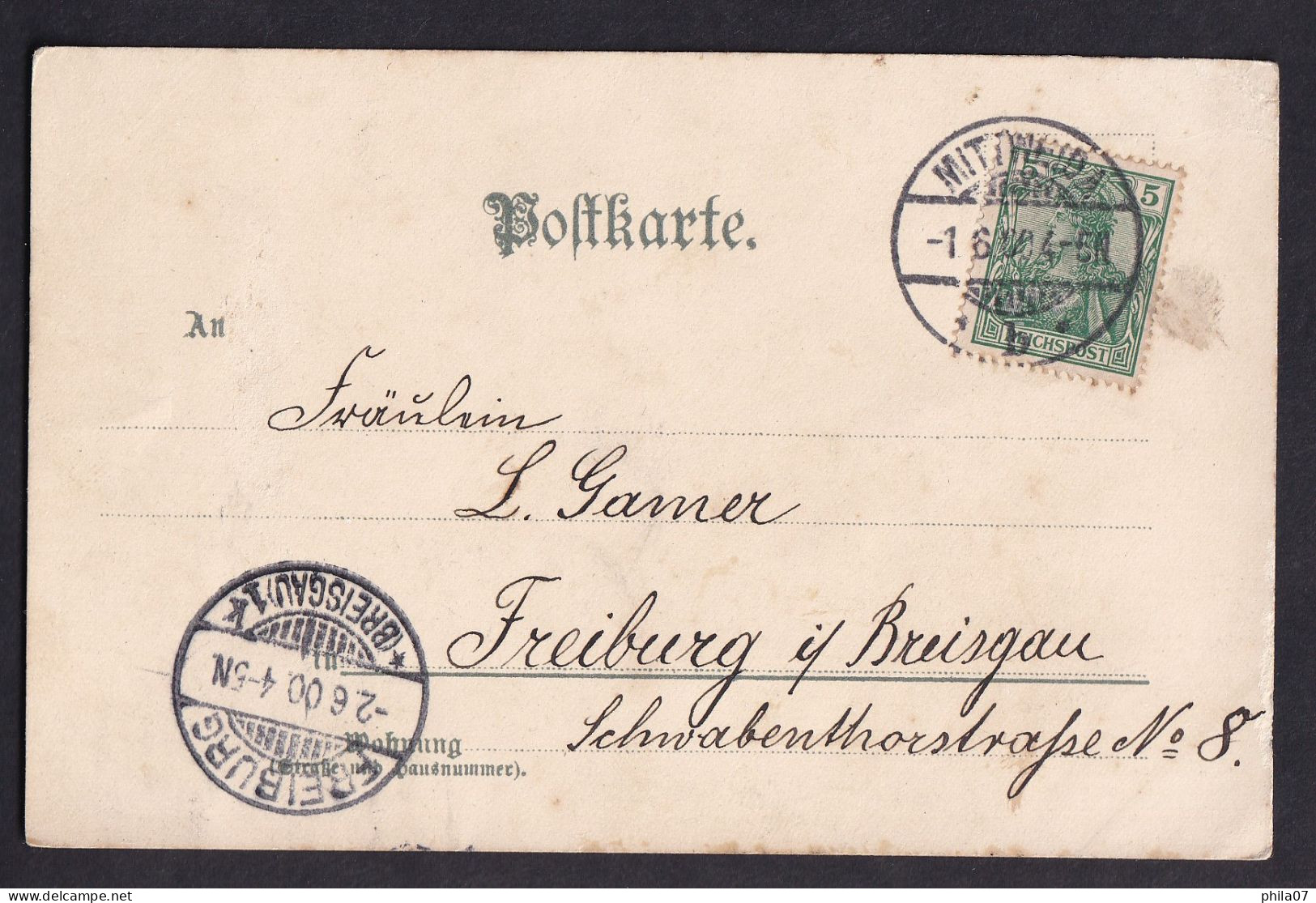 Frohliche Pfingsten! -Lith-Artist Anstalt Munchen Serie XXIII / Year 1900 / Long Line Postcard Circulated, 2 Scans - Pentecost