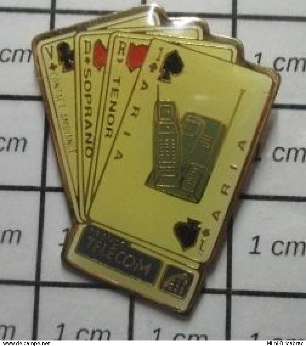 613D Pin's Pins / Beau Et Rare / FRANCE TELECOM / JEU DE CARTES COMBINES TELEPHONIQUES ARIA TENOR SOPRANO - France Telecom