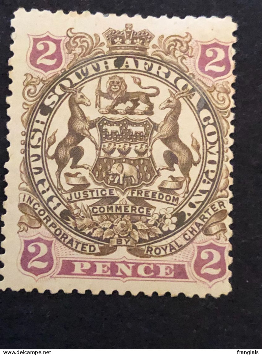 BRITISH SOUTH AFRICA COMPANY RHODESIA SG 68  2d  MH* - Zuid-Rhodesië (...-1964)