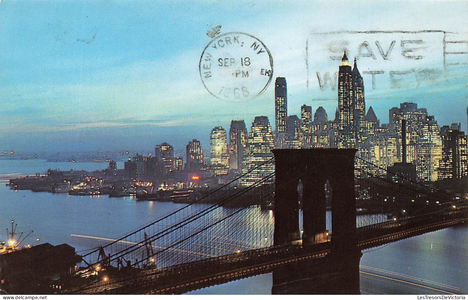 ETATS-UNIS - In Lower Manhattan - With Brooklyn City - Vue Sur Le Pont - Vue De La Ville - Carte Postale Ancienne - Brooklyn