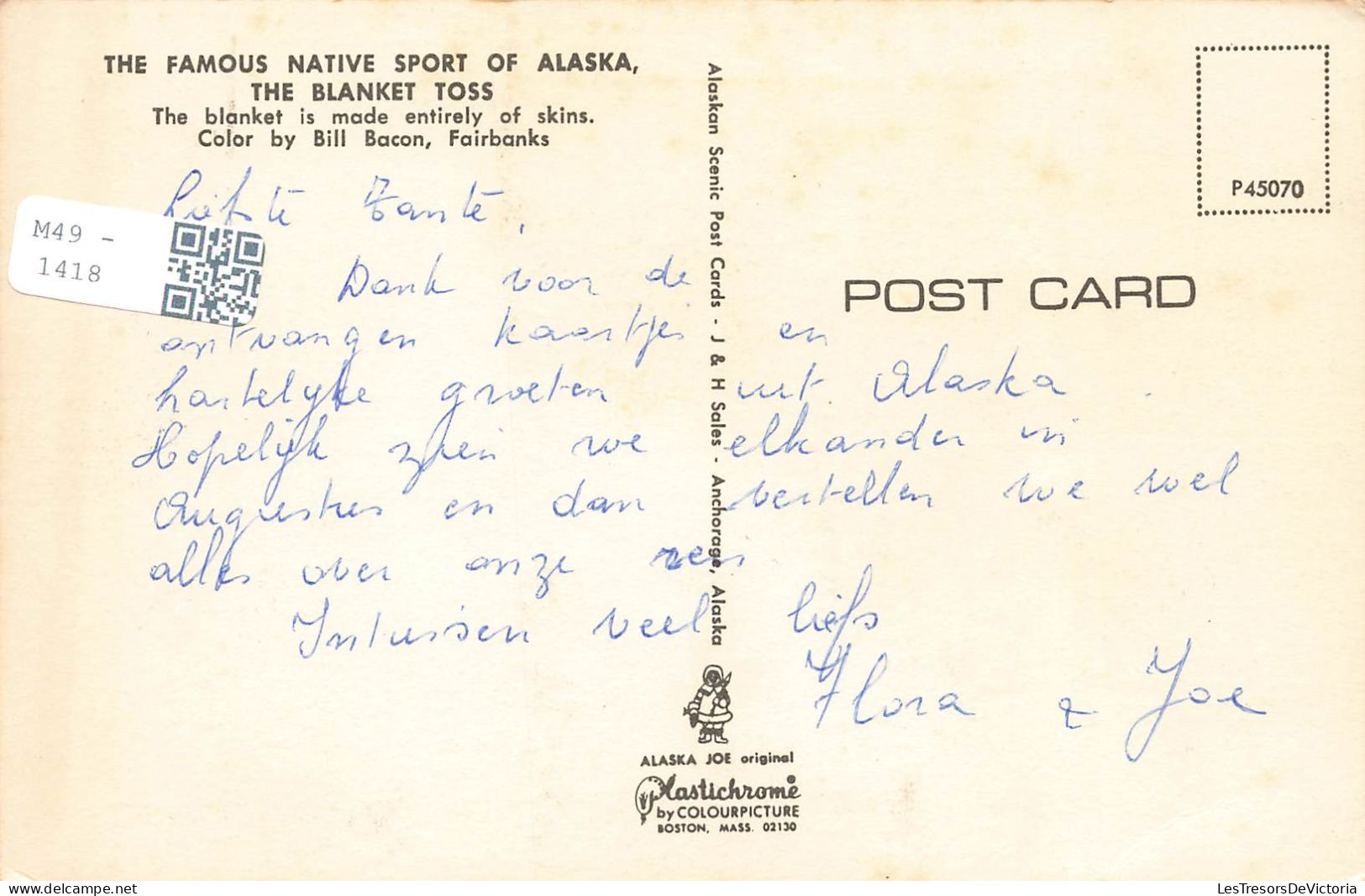 ETATS-UNIS - The Famous Native Sport Of Alaska - The Blanket Toss - Animé - Carte Postale Ancienne - Other & Unclassified