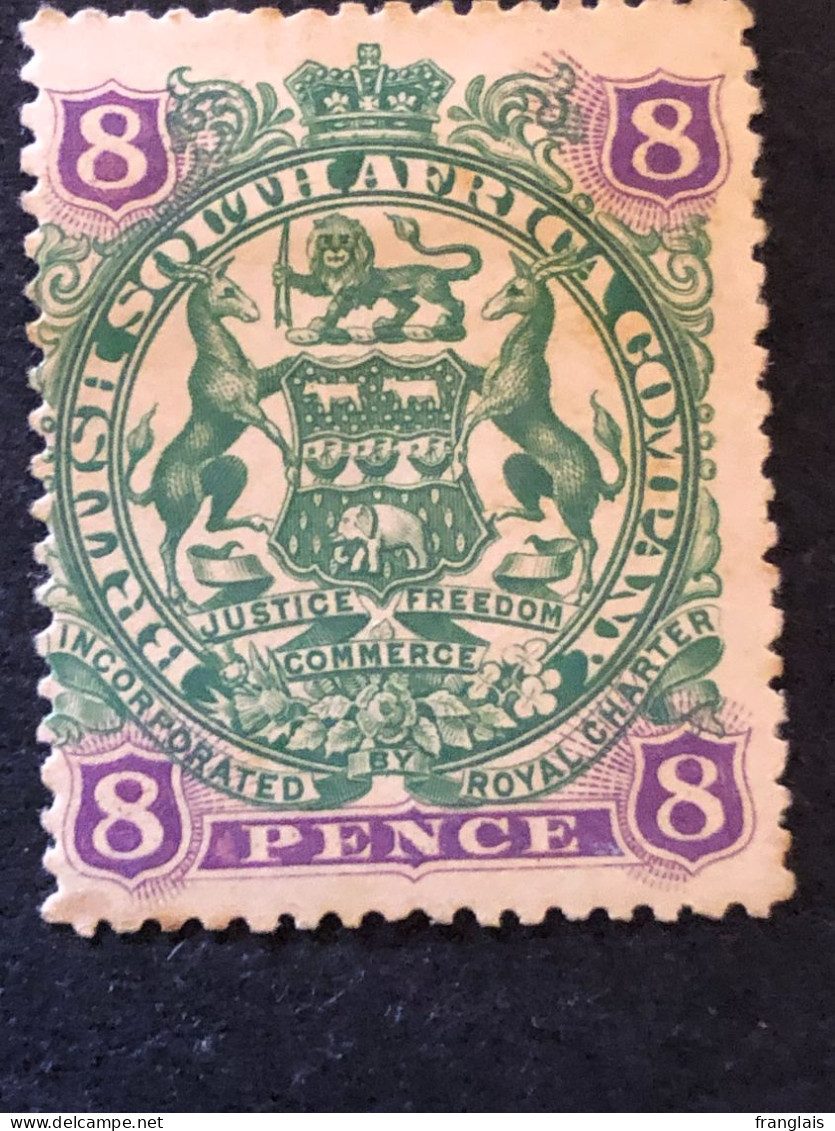 BRITISH SOUTH AFRICA COMPANY RHODESIA SG 72  8d  MH* - Rhodesia Del Sud (...-1964)