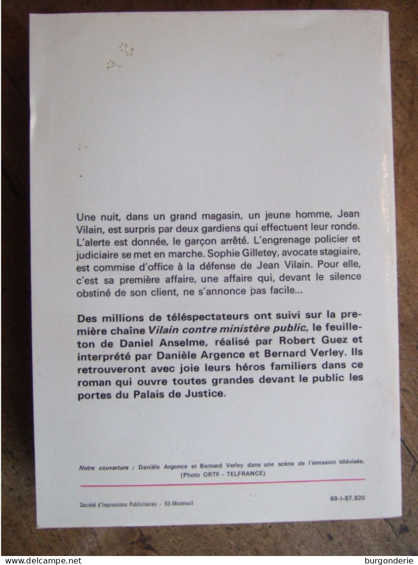 VILAIN CONTRE MINISTERE PUBLIC / FEUILLETON TELEVISE DE DANIEL ANSELME /1969 - Cinéma/Télévision