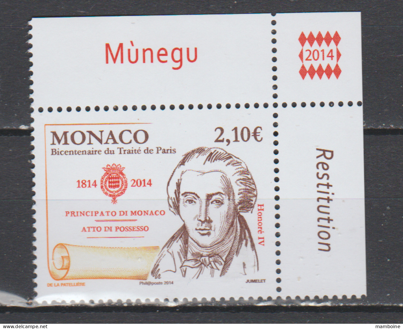 Monaco  2014    N° 2930  Neuf X X  MNH - Unused Stamps