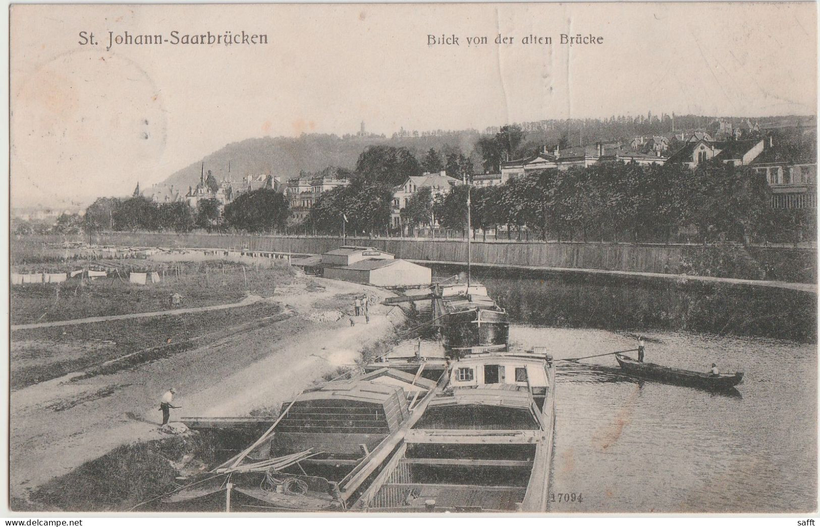 AK Saarbrücken - St. Johann, Blick Von Der Alten Brücke 1907 - Saarbruecken
