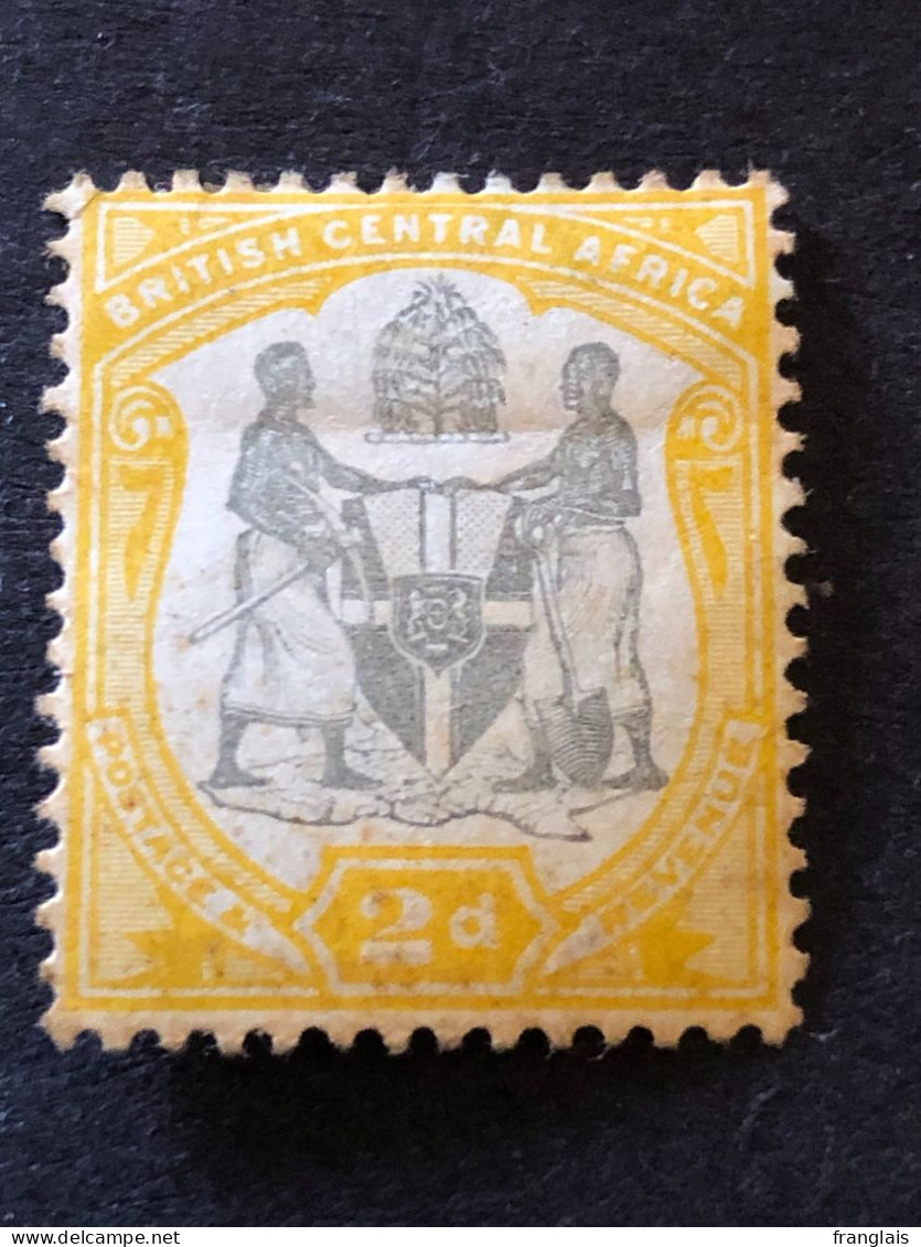 BRITISH CENTRAL AFRICA  SG 44 2d Black And Yellow MH* - Nyassaland (1907-1953)