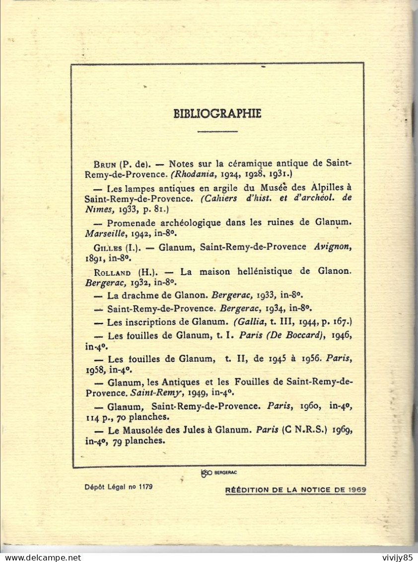 13 - St REMY DE PROVENCE - Beau Livre " Notice Archéologique " - Provence - Alpes-du-Sud