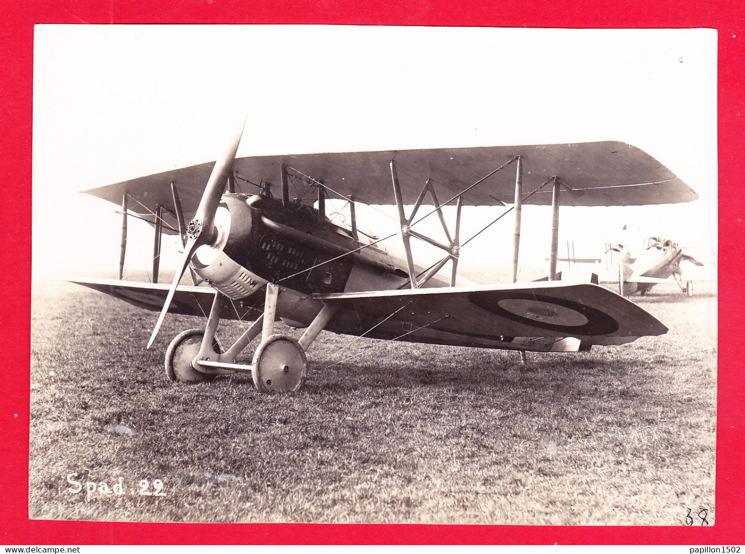 Aviation-513Ph96  Photo D'un Avion SPAD 22, Au Sol Dans Un Champ, BE - 1914-1918: 1ère Guerre