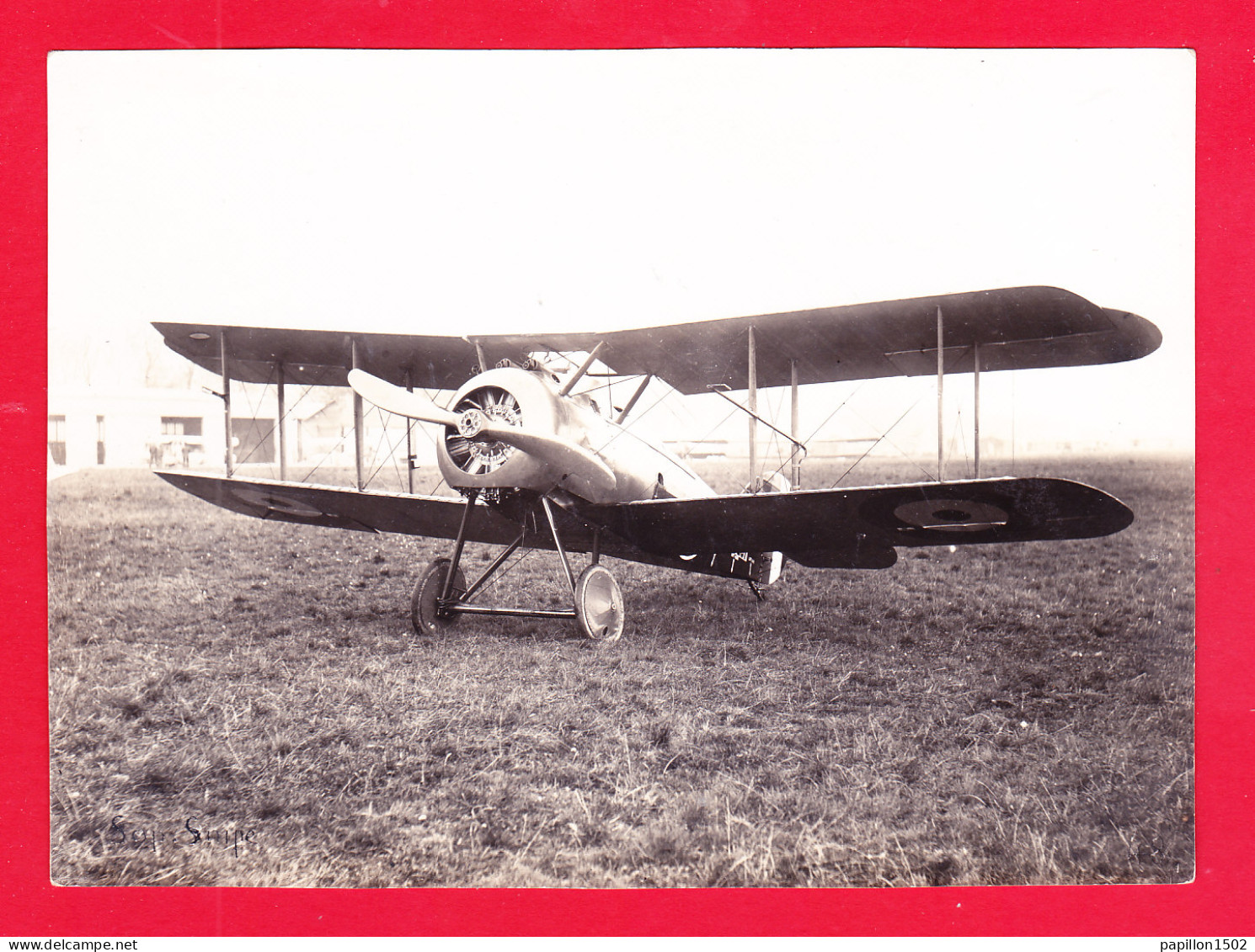 Aviation-520Ph96  Photo D'un Avion SNIPE, Au Sol Dans Un Champ, BE - 1914-1918: 1. Weltkrieg