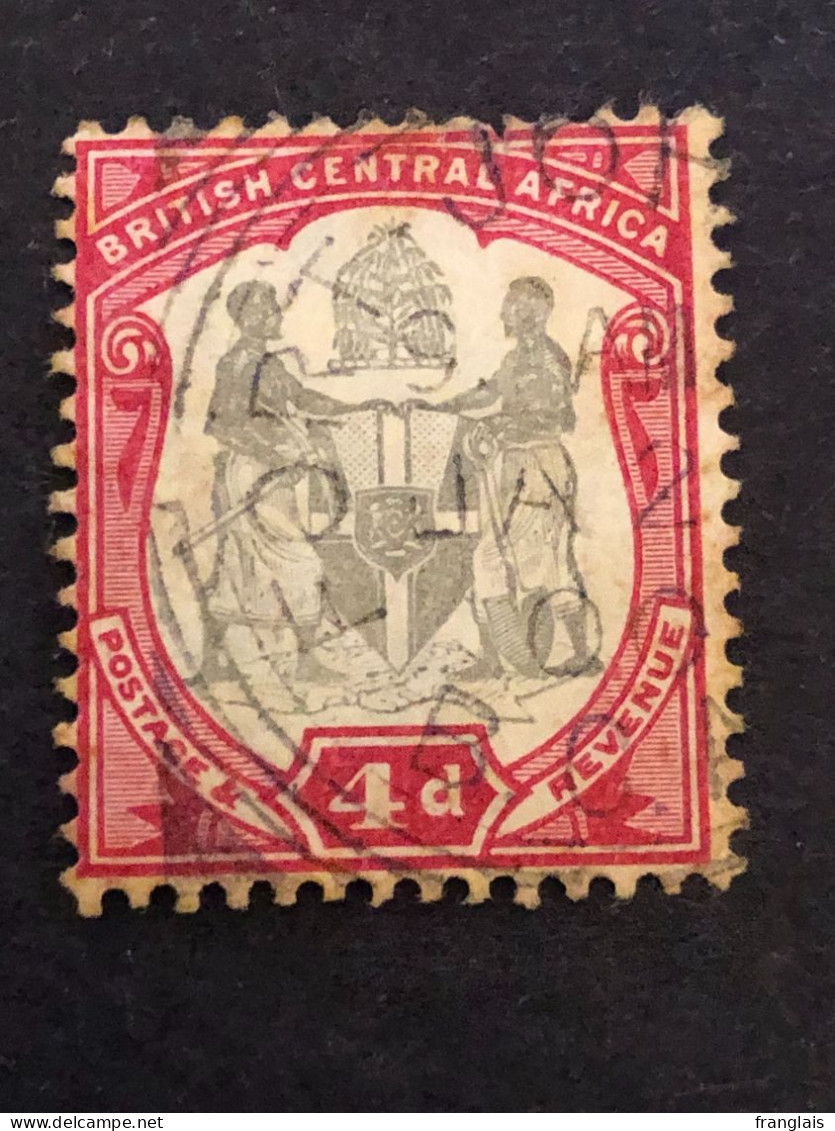 BRITISH CENTRAL AFRICA  SG 45 4d Black And Carmine FU - Nyasaland (1907-1953)