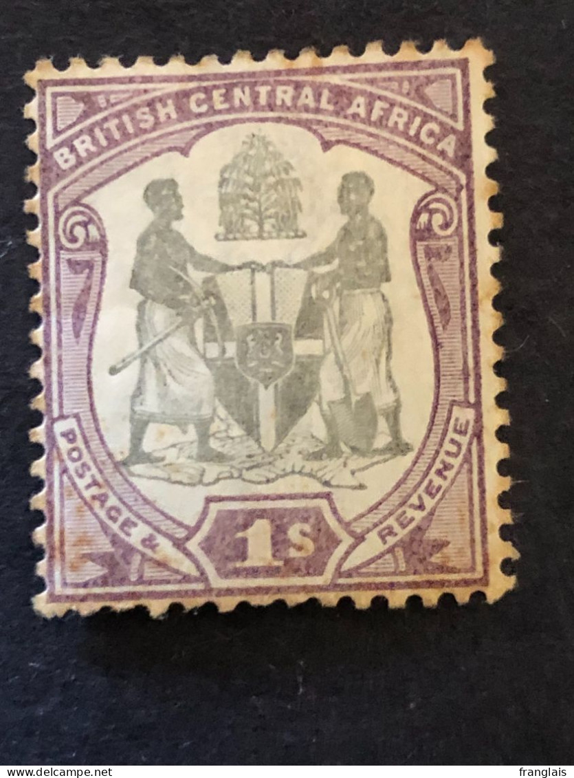 BRITISH CENTRAL AFRICA  SG 47 1s Black And Dull Purple MH* - Nyasaland (1907-1953)