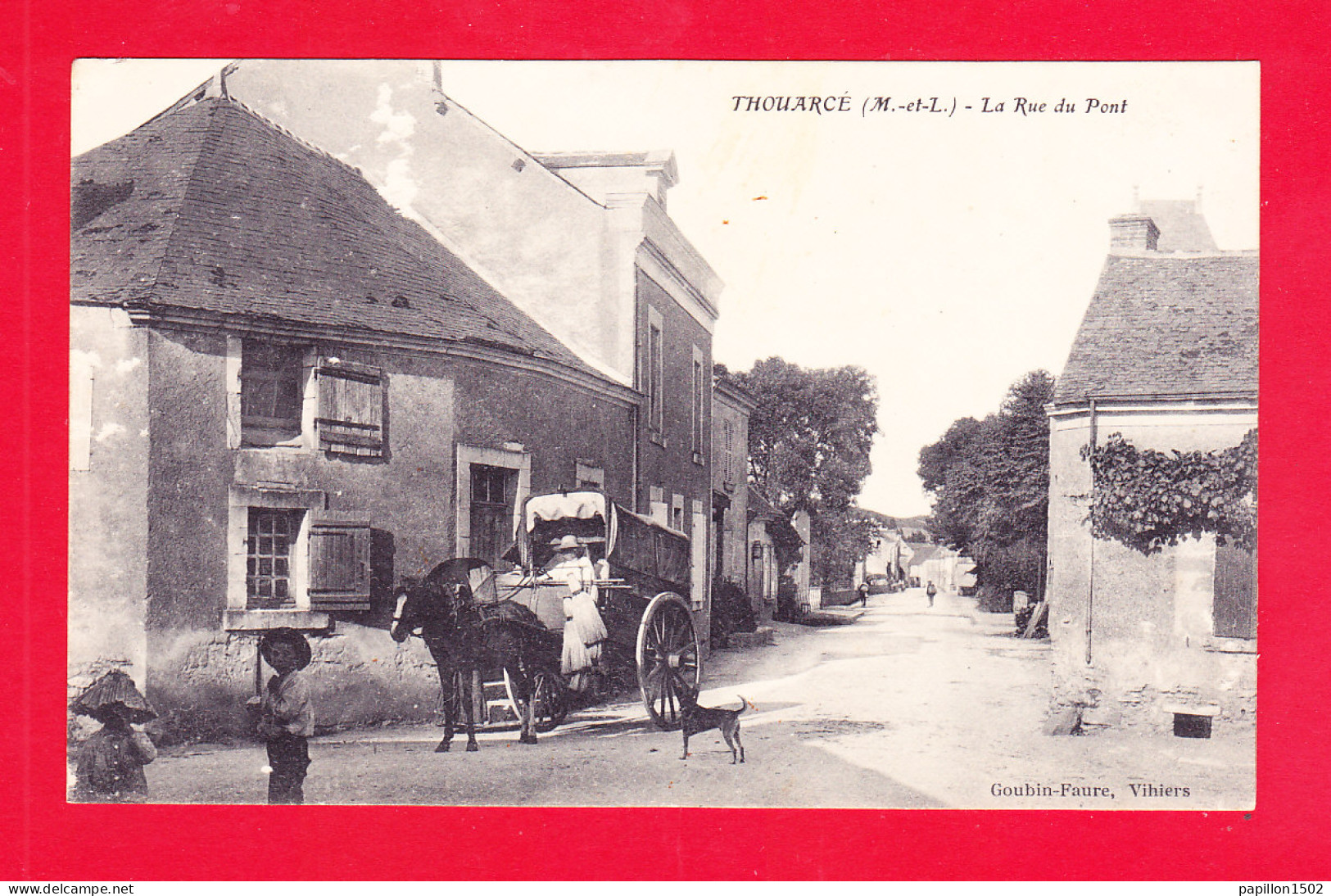 F-49-Thouarce-05A84  La Rue Du Pont, Marchand Ambulant, Charrette, Cpa  - Thouarce