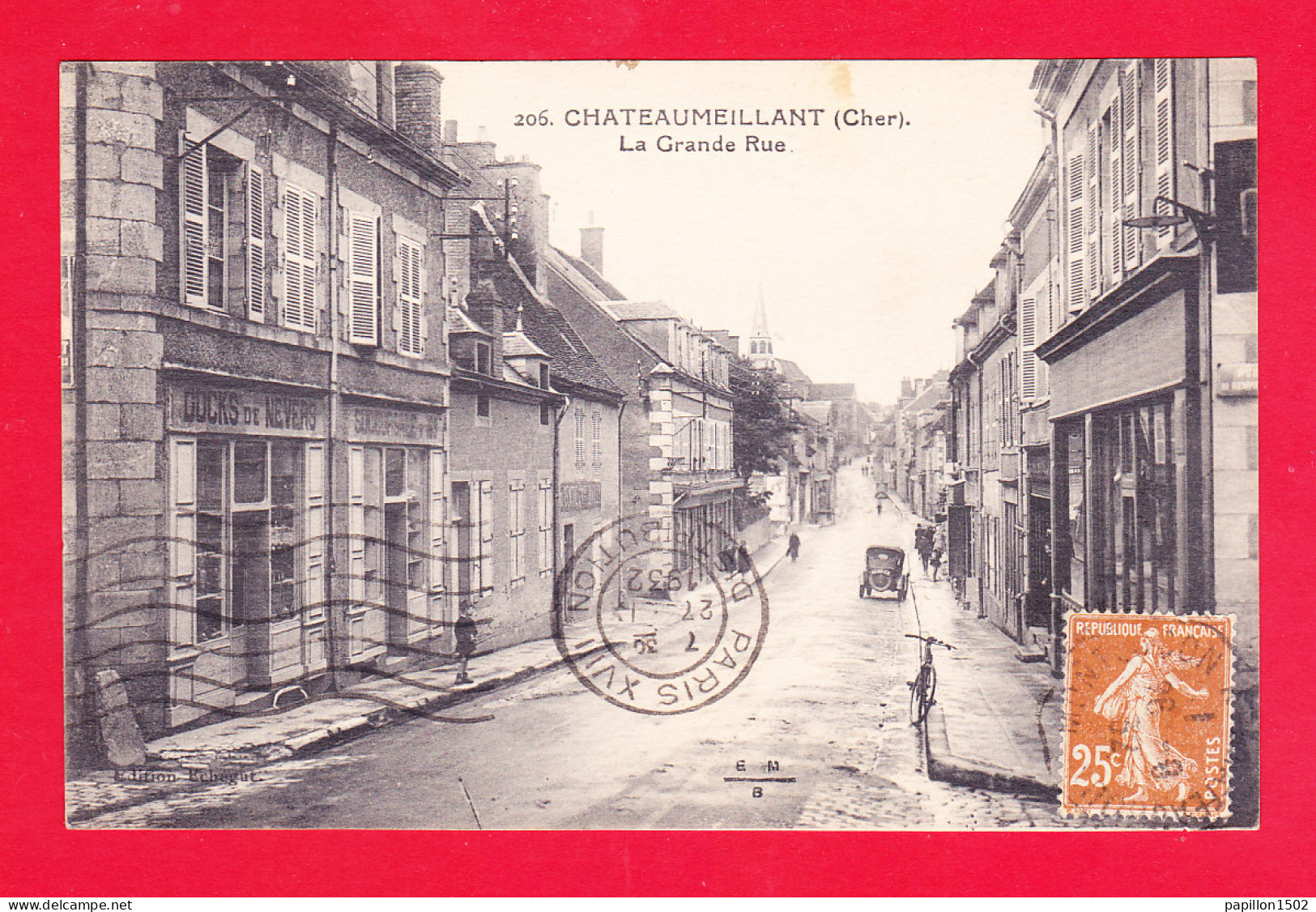 F-18-Chateaumeillant-01Ph81   La Grande Rue, Commerces, Cpa BE - Châteaumeillant