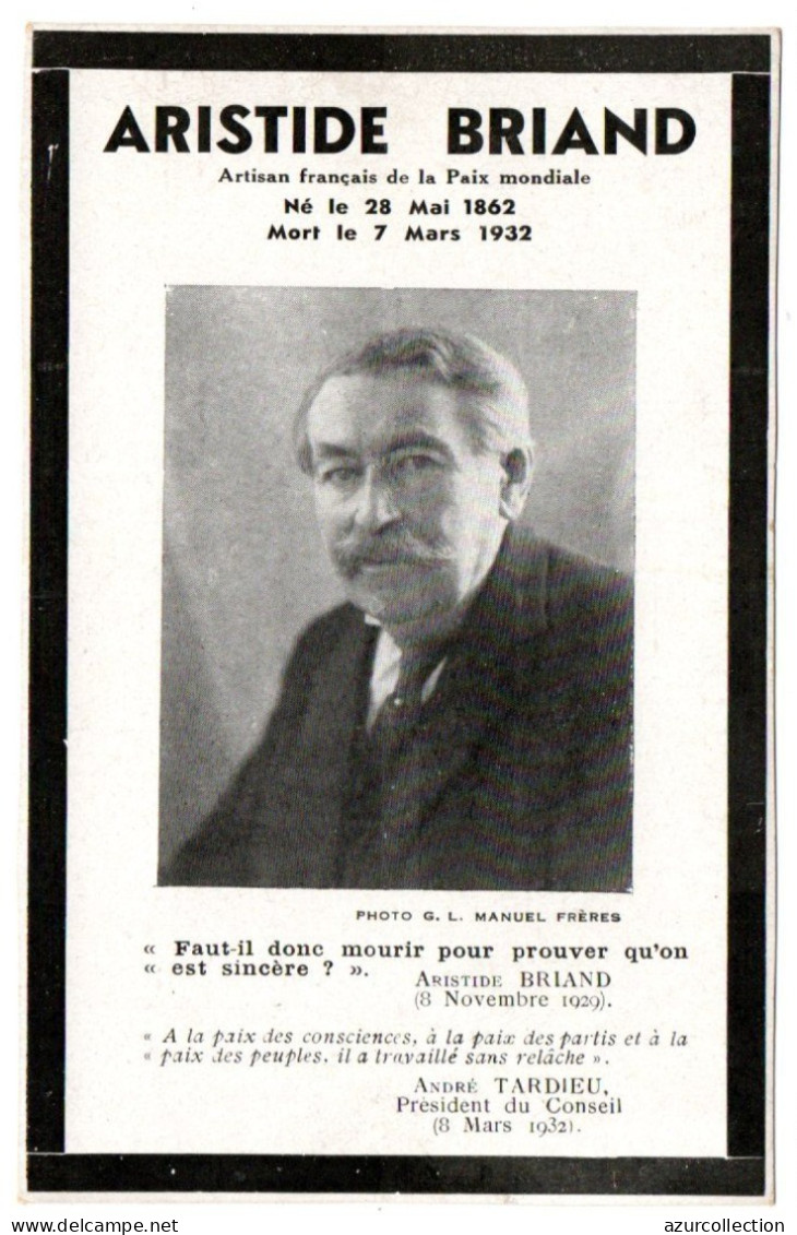 Aristide Briand. Artisan Français De La Paix Mondiale - Personnages