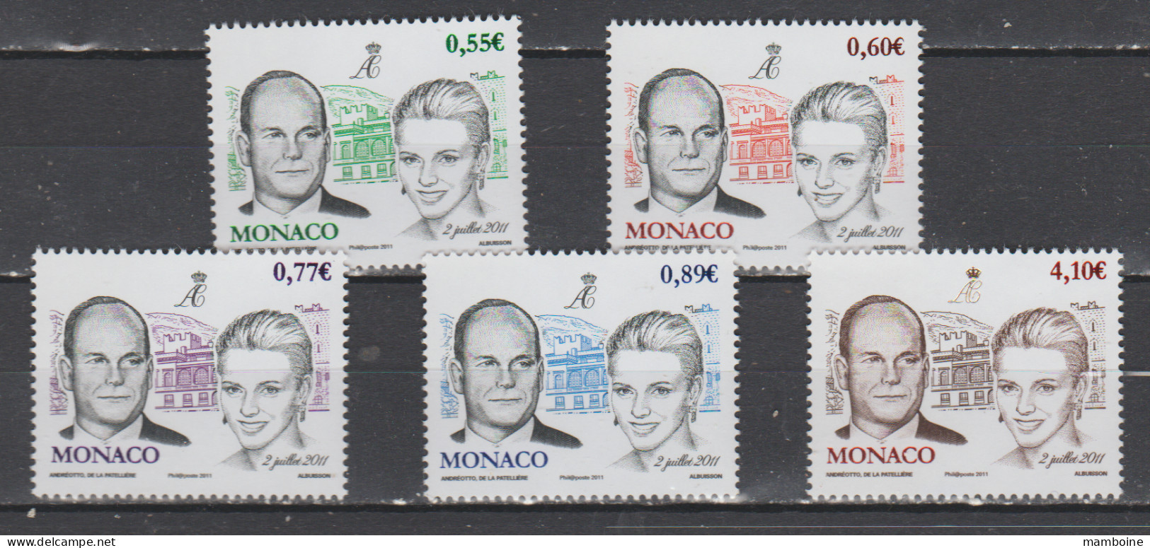 Monaco  2011    N° 2785 / 89 Neuf X X  MNH   Mariage  Série Compléte - Unused Stamps