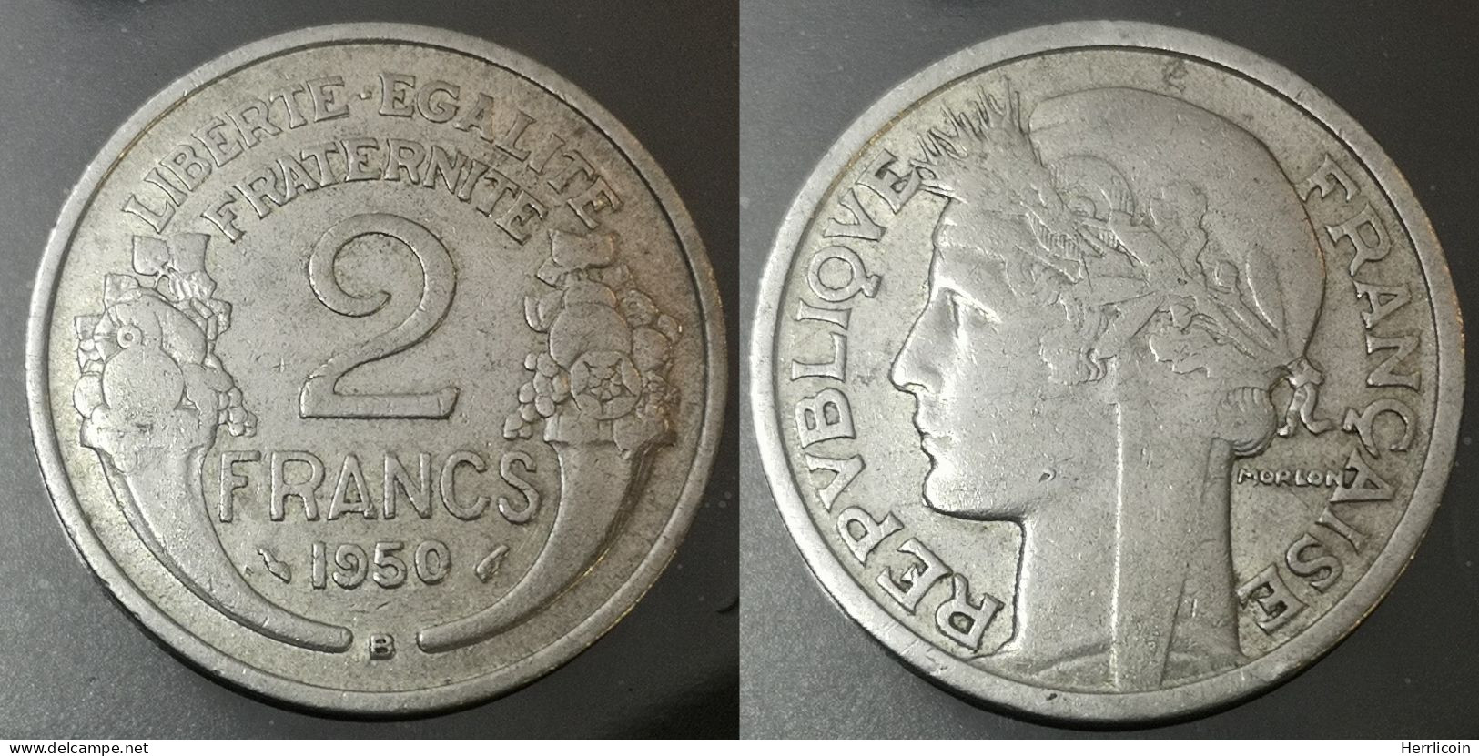 1950 B - 2 Francs Morlon Aluminium-magnésium - France - 2 Francs