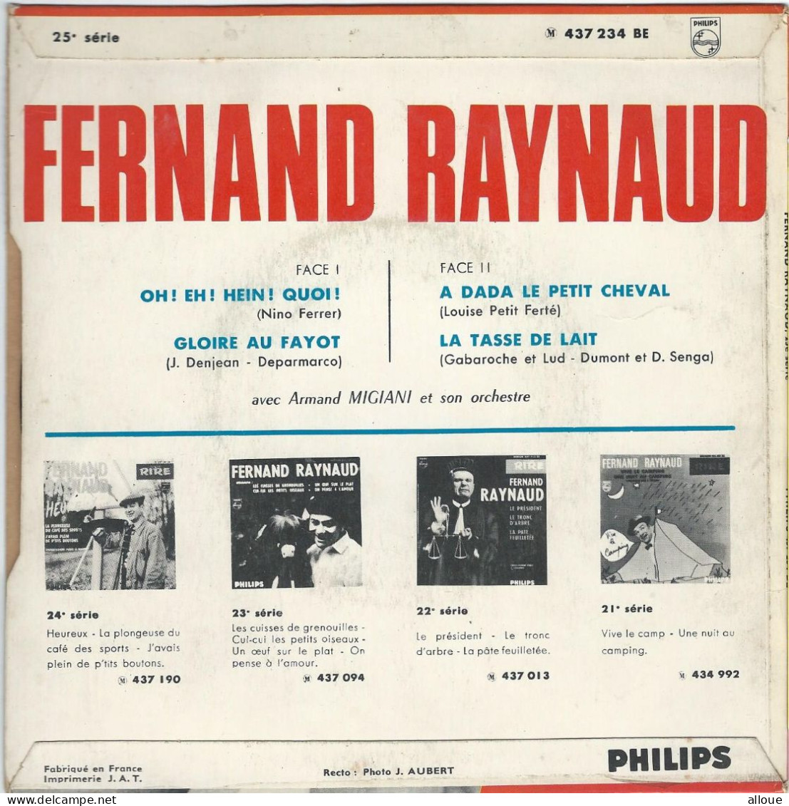 FERNAND RAYNAUD - FR EP - OH! EH! HEIN! QUOI! + 3 - Humour, Cabaret