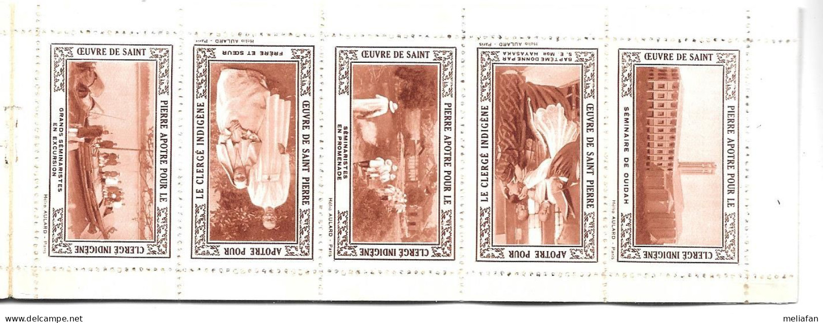 GF1731 - CARNET 10 TIMBRES - OEUVRE DE SAINT-PIERRE APOTRE - VIGNETTES MARRON GOMMEES - Blokken & Postzegelboekjes