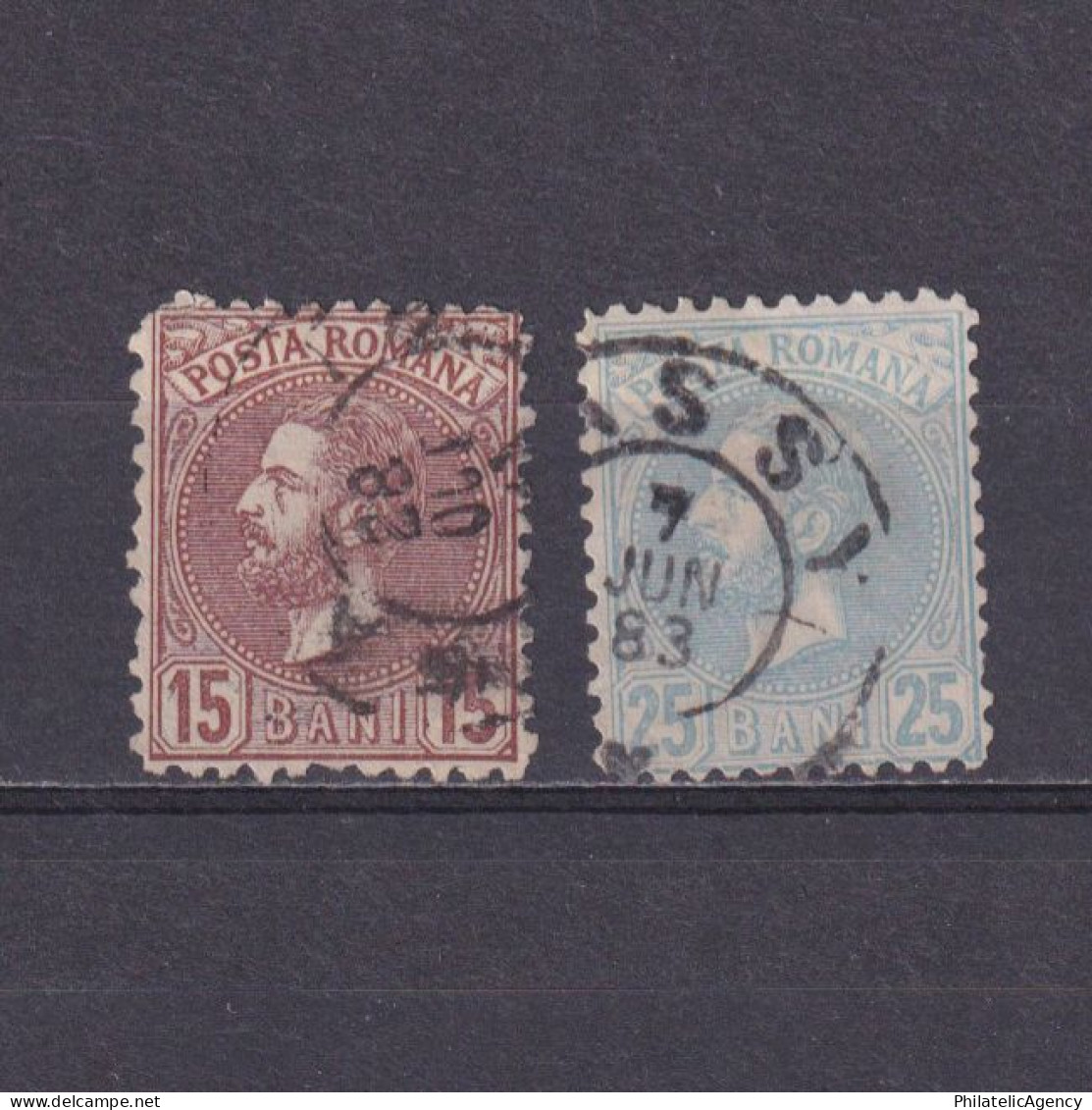 ROMANIA 1880, Sc# 73-74, King Carol I, Used - 1858-1880 Moldavia & Principato