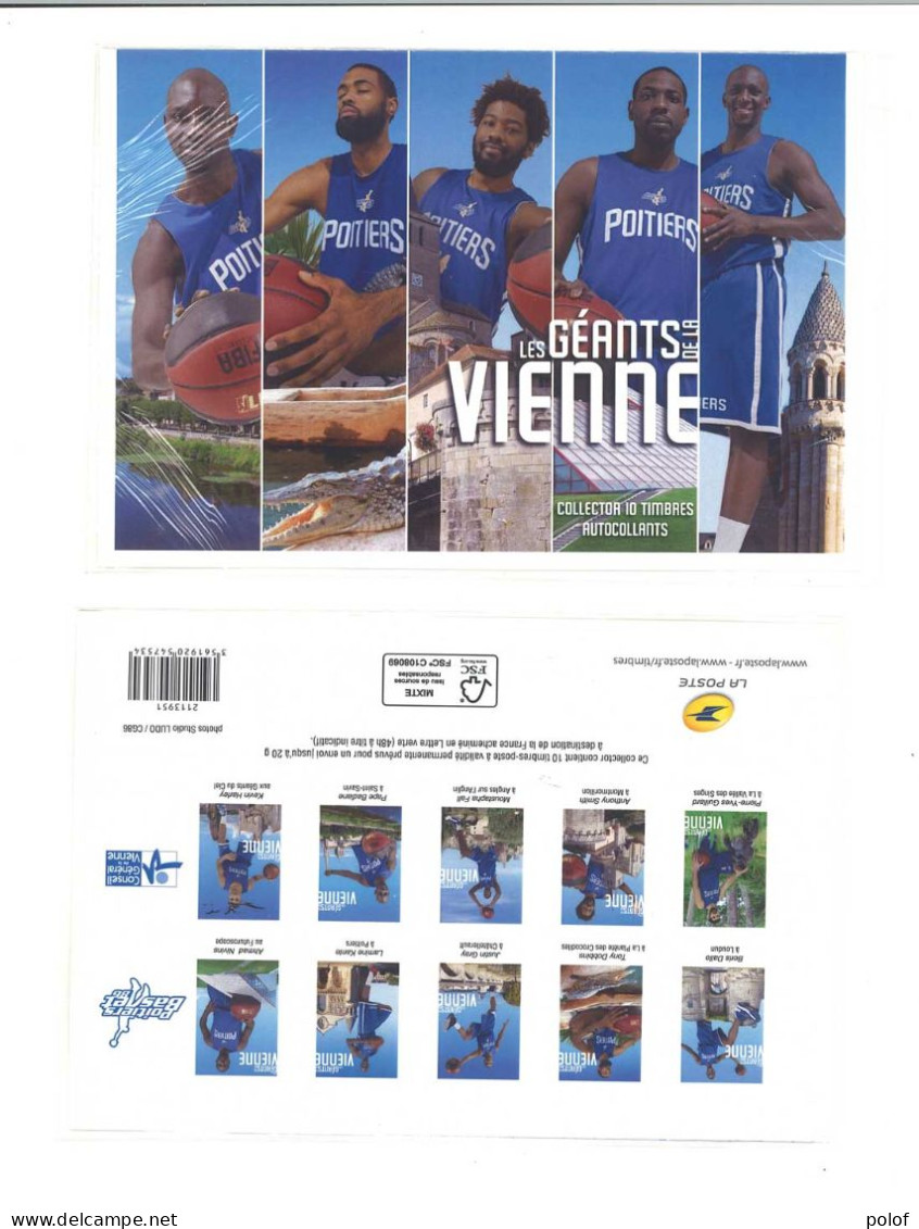 COLLECTOR - Poitiers Basket- Les Géants De La Haute Vienne-10 Timbres"Lettre Verte" à Validité Permanente (C 23) - Collectors