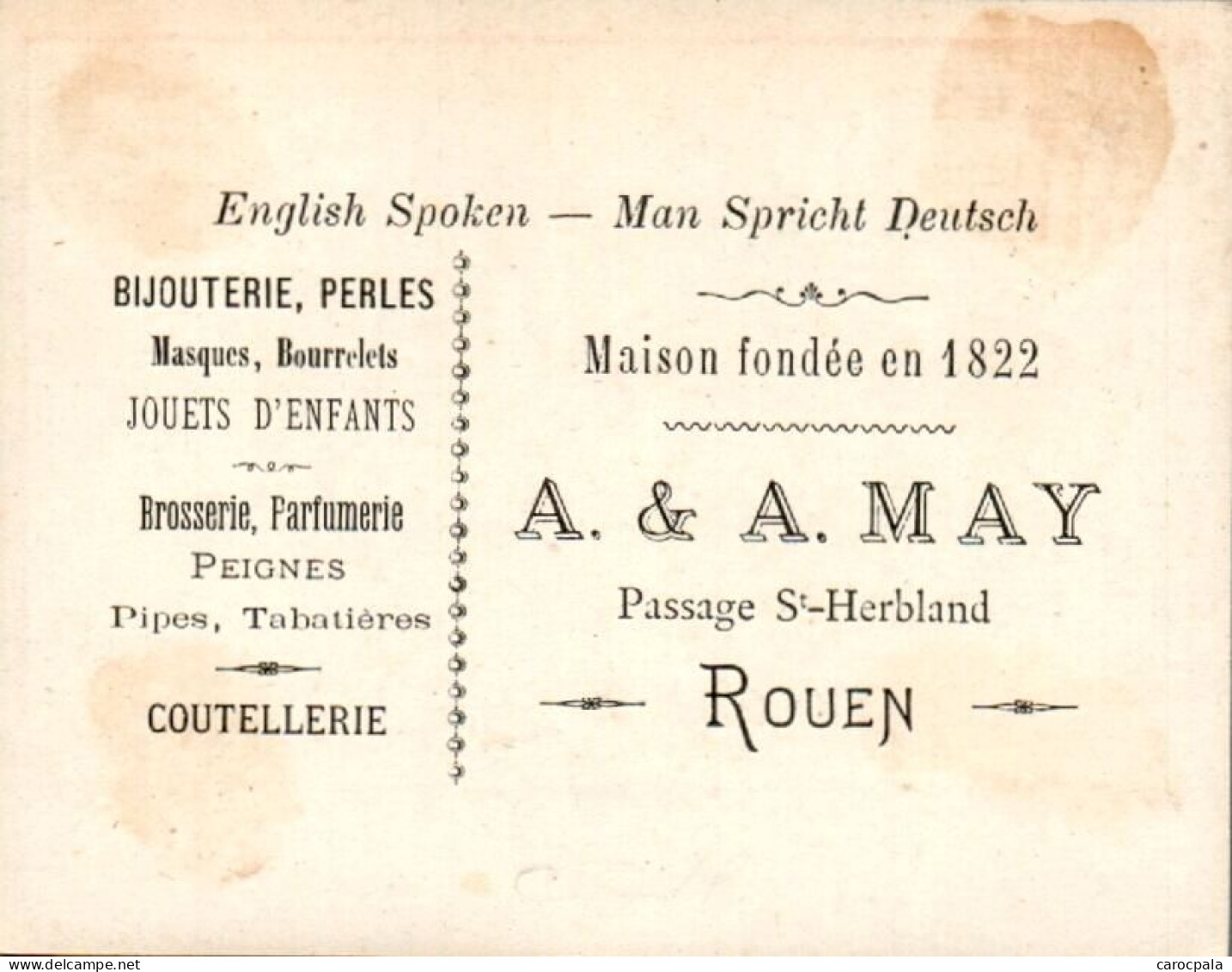 2 Chromos 1895 Maison A. May à Rouen : Cirque , Jongleur ,lion - Circo