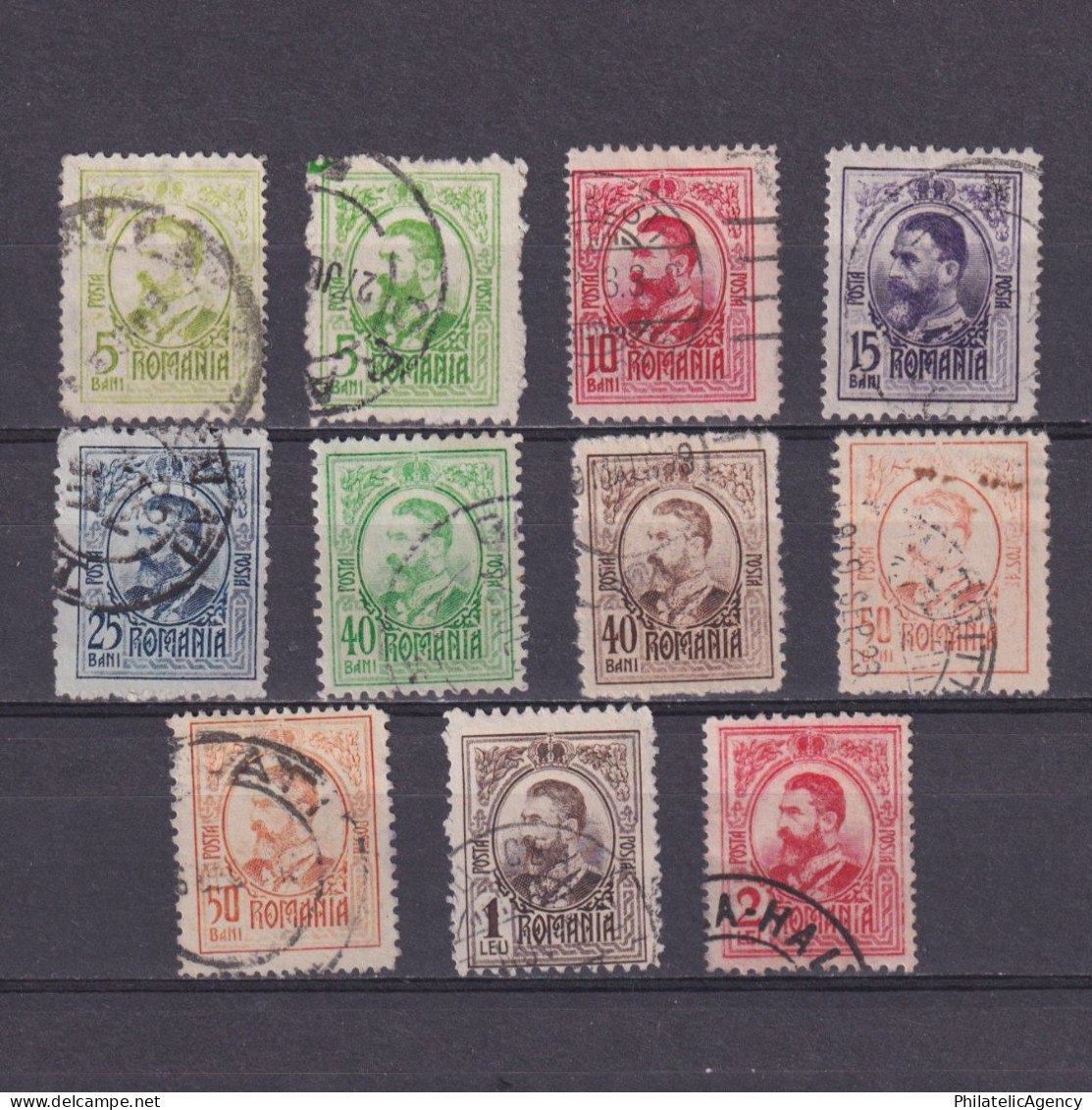 ROMANIA 1908, Sc# 207-216, Part Set, King Carlos I, Used - Used Stamps