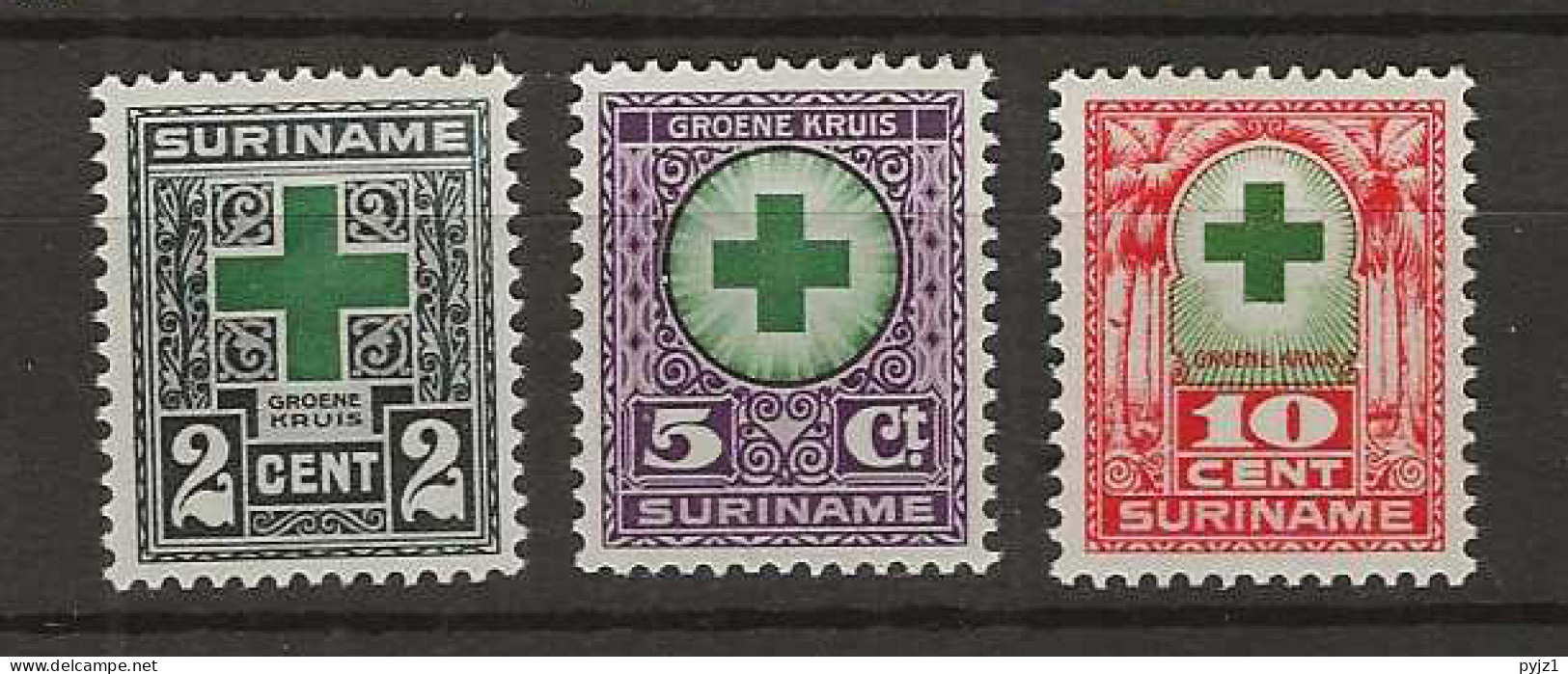 1927 MNH Suriname NVPH 127-29 Postfris** - Suriname ... - 1975