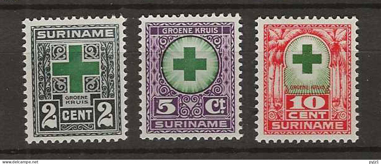 1927 MNH Suriname NVPH 127-29 Postfris** - Surinam ... - 1975