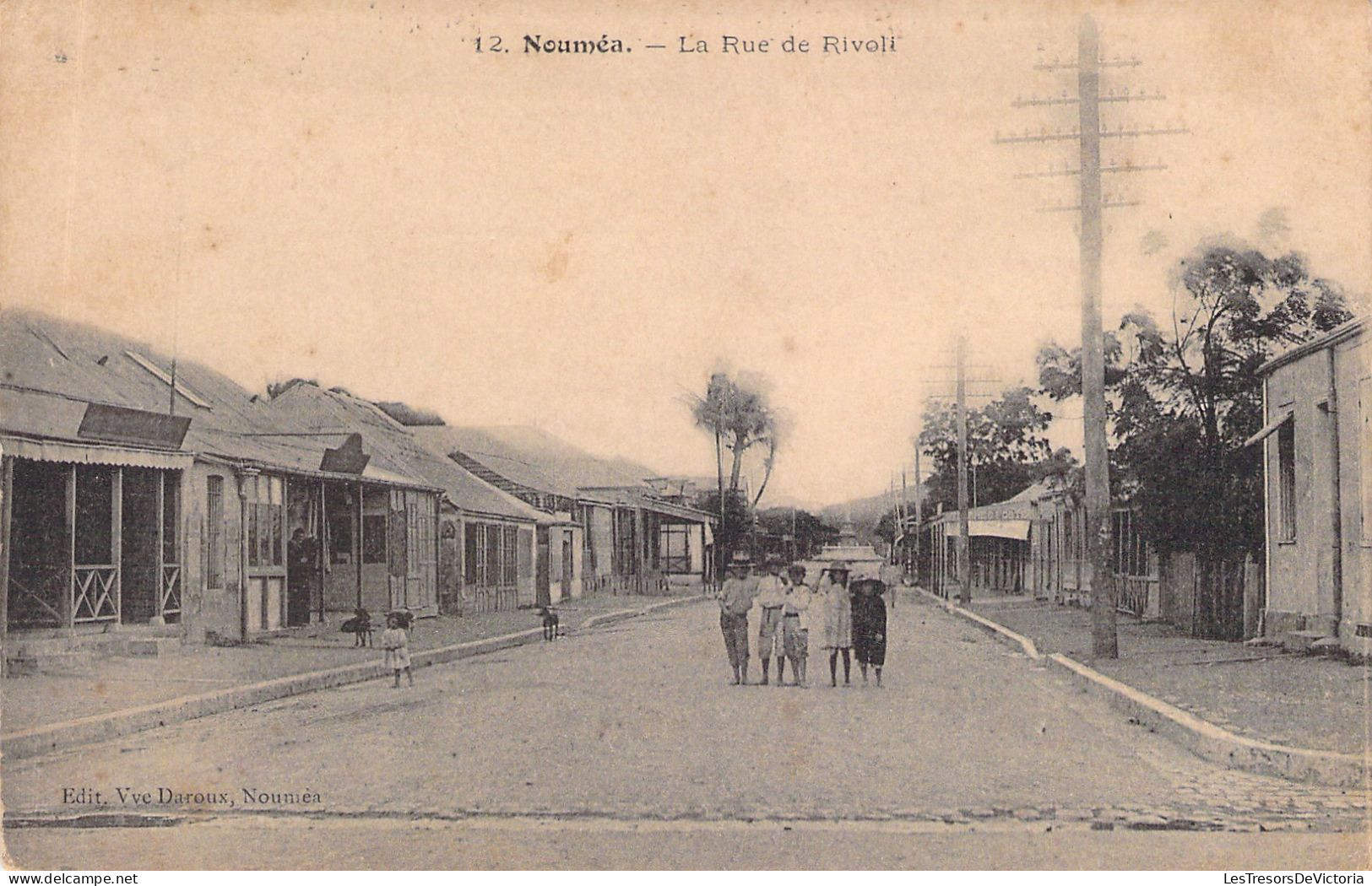 NOUVELLE CALEDONIE - NOUMEA - La Rue De Rivoli  - Carte Postale Ancienne - Nuova Caledonia