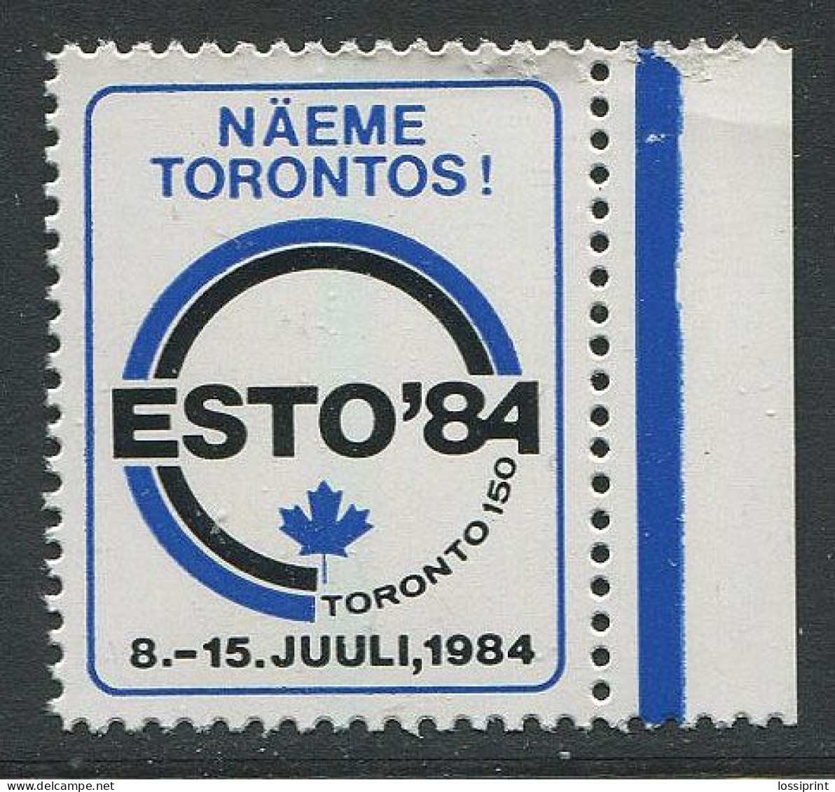 Estonia:Unused Label-stamp See In Toronto, Canada, ESTO-84 - Estonia