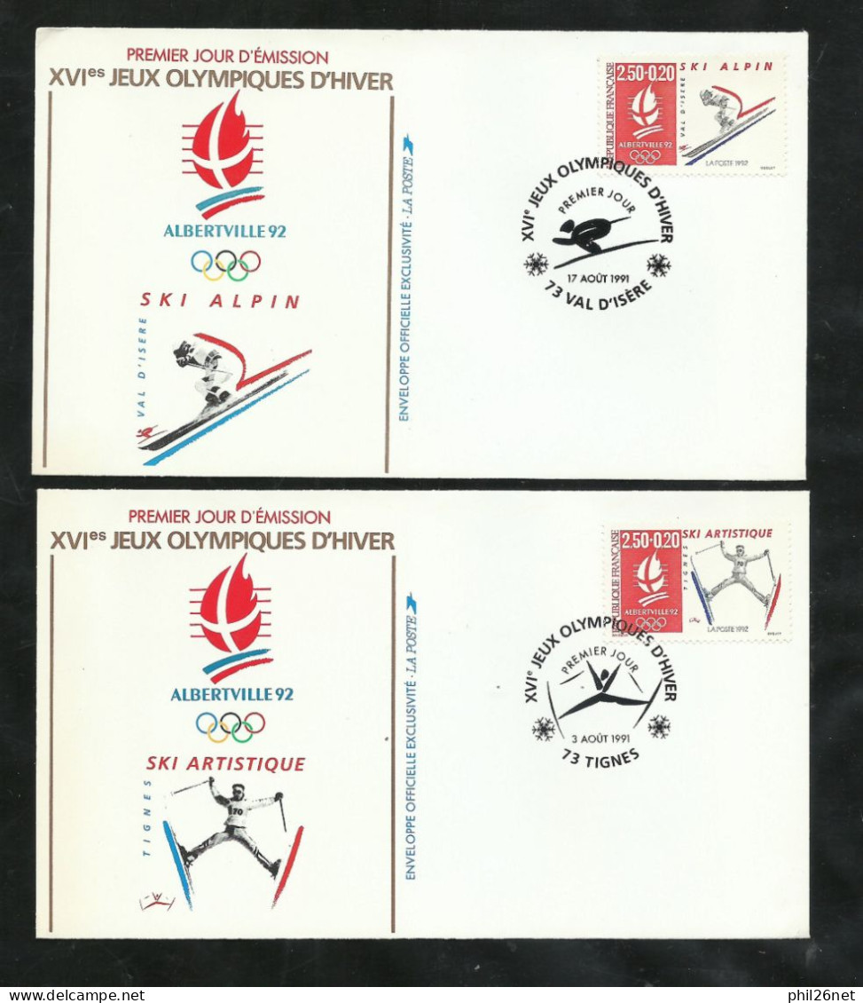 12 FDC Jeux Olympiques D'Alberville  Série Complète  (liste)  Cachets Illustrés + Pli à  Bientôt Lillehammer B /TB Soldé - 1990-1999
