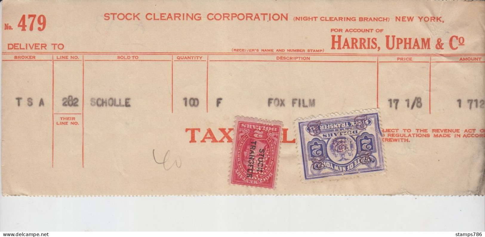 USA Revenue Document Stamps (good Cover - 3) - Cartas & Documentos
