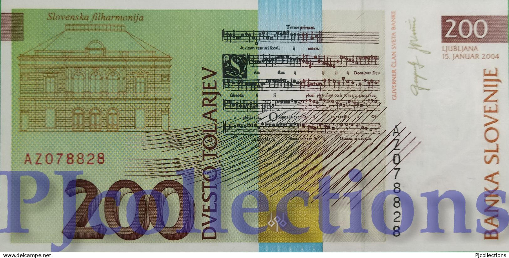 SLOVENIA 200 TOLARJEV 2004 PICK 15d UNC REPLACEMENT PREFIX "AZ" - Slovenia