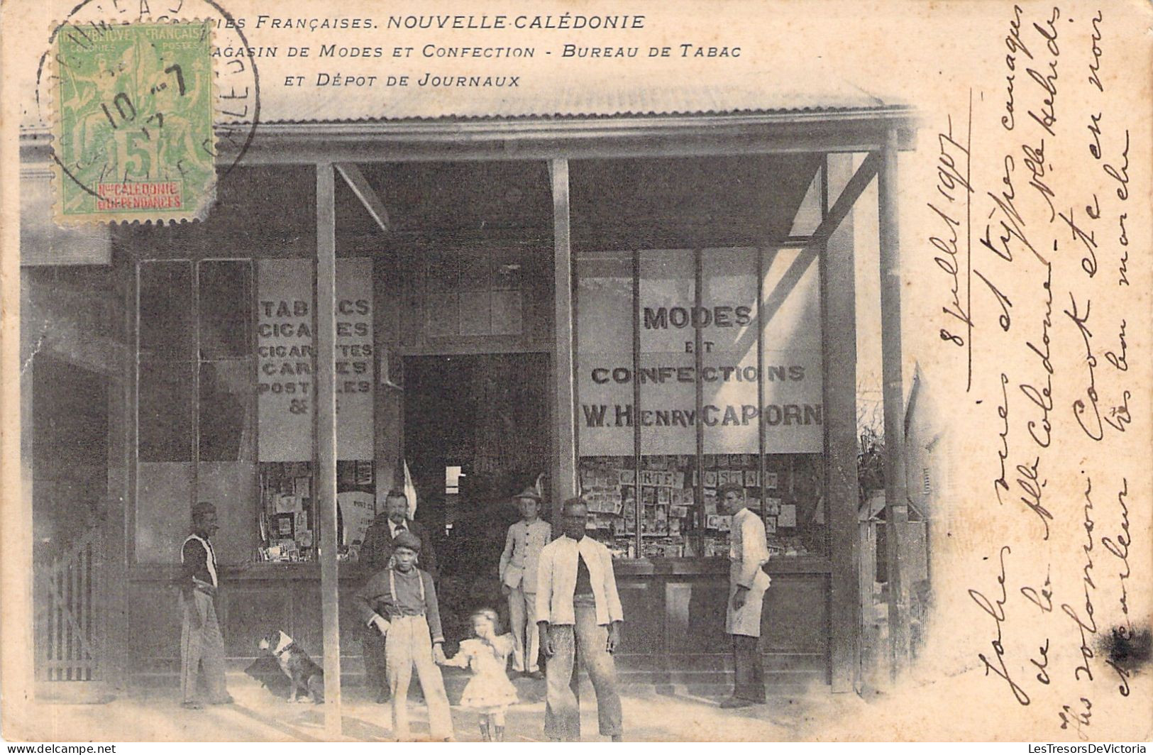 NOUVELLE CALEDONIE - NOUMEA - Magasin De Modes Et Confection - Bureau De Tabac - Carte Postale Ancienne - Nieuw-Caledonië