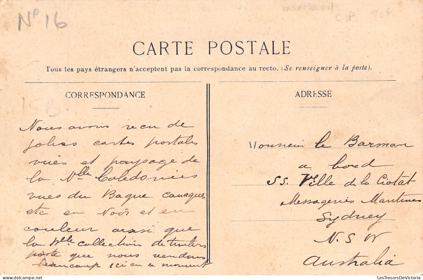 NOUVELLE CALEDONIE - NOUMEA - Magasin De Modes Et Confection - Bureau De Tabac - Carte Postale Ancienne - Nuova Caledonia
