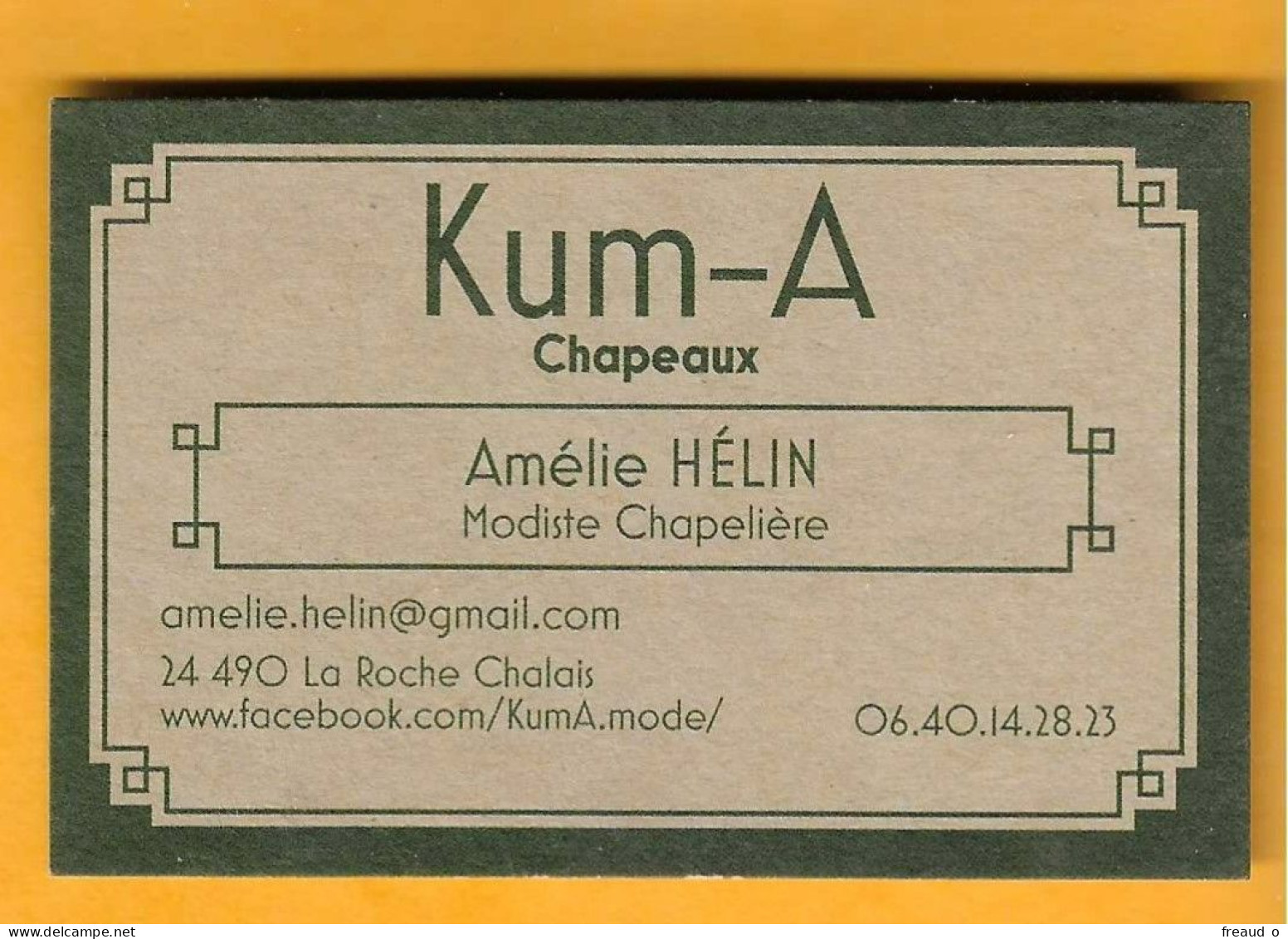 Carte De Visite Kum-A - 24490 La Roche Chalais - - Otros & Sin Clasificación