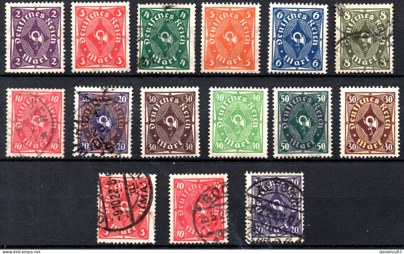 Série Timbres Deutches Reich - Entre YT N° 195 Et 213 - Année 1922 - Autres & Non Classés