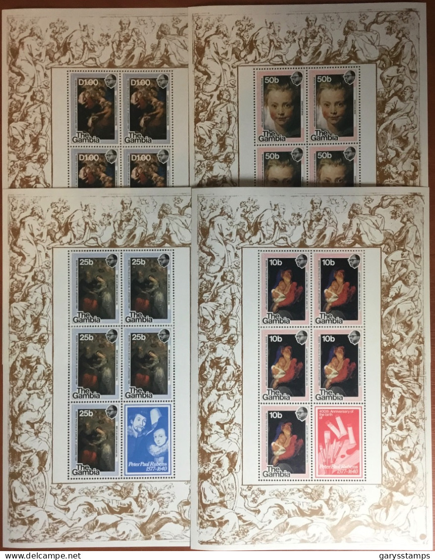 Gambia 1977 Rubens Anniversary Sheetlet Set MNH - Gambie (1965-...)