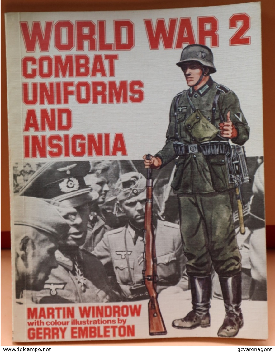 WORLD WAR 2 - COMBAT UNIFORMS AND INSU-IGNIA   - 104 PAGES AND BOOK IN GOOD CONDITION    ZIE  AFBEELDINGEN - Guerre 1939-45