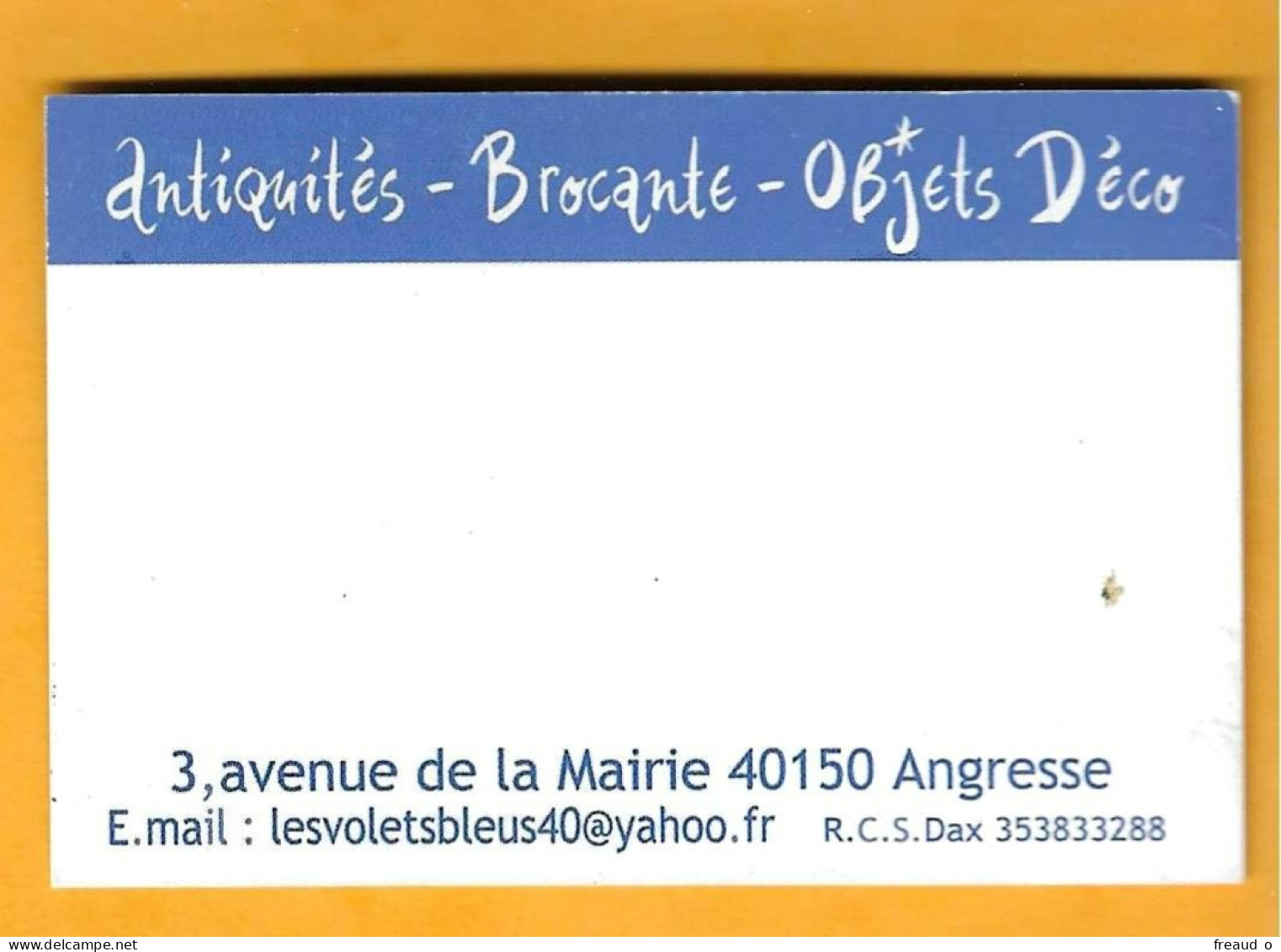 Carte De Visite LES VOLETS BLEUS - 40150 ANGRESSE - - Altri & Non Classificati