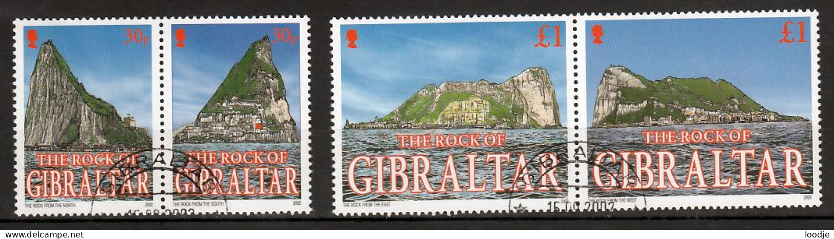 Gibraltar Mi 1014,1017 Rock Of Gibraltar 2002 Gestempeld - Gibraltar