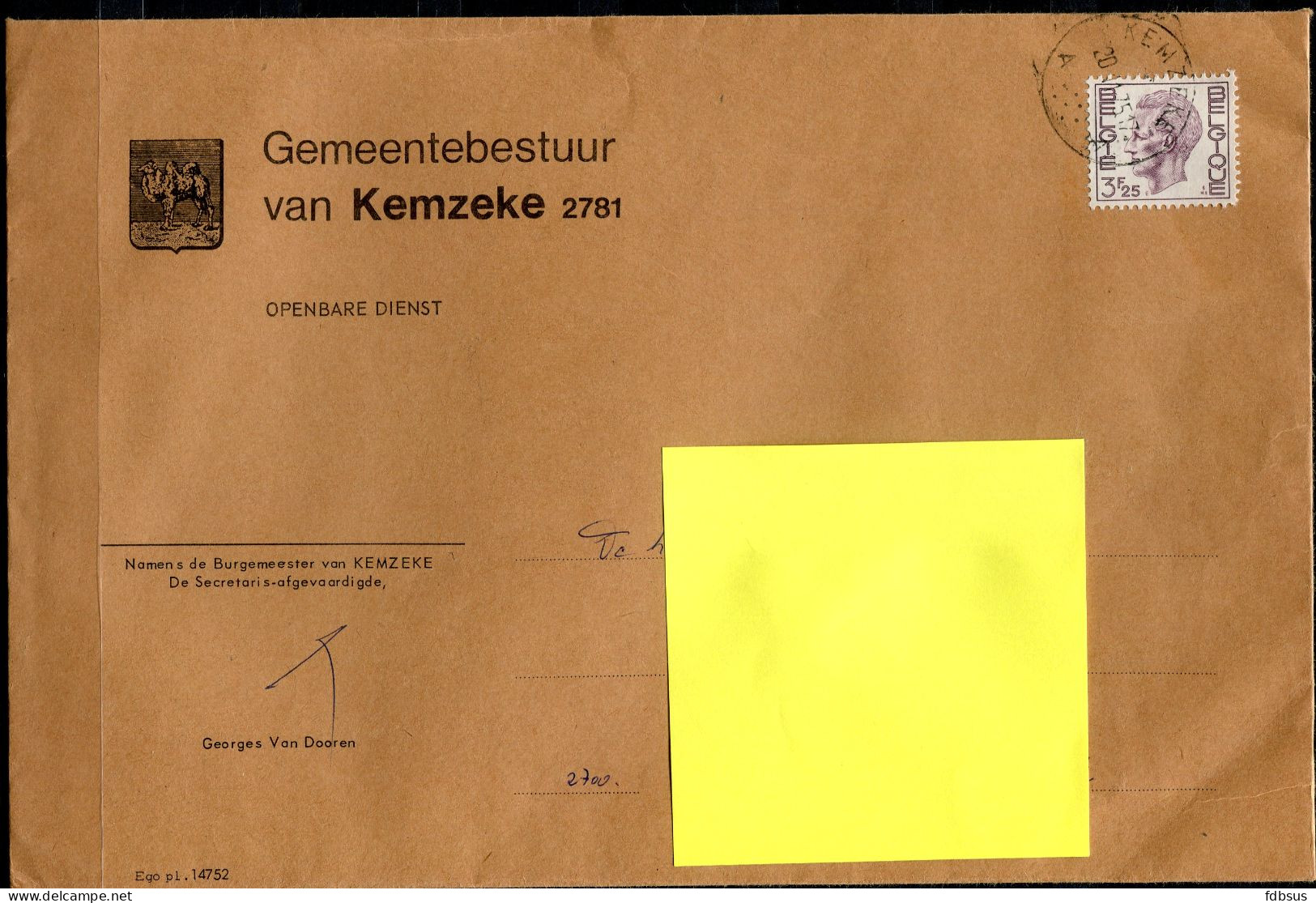 KEMZEKE 5 Gemeente  Enveloppen - Zie Stempels En Zegels - Other & Unclassified