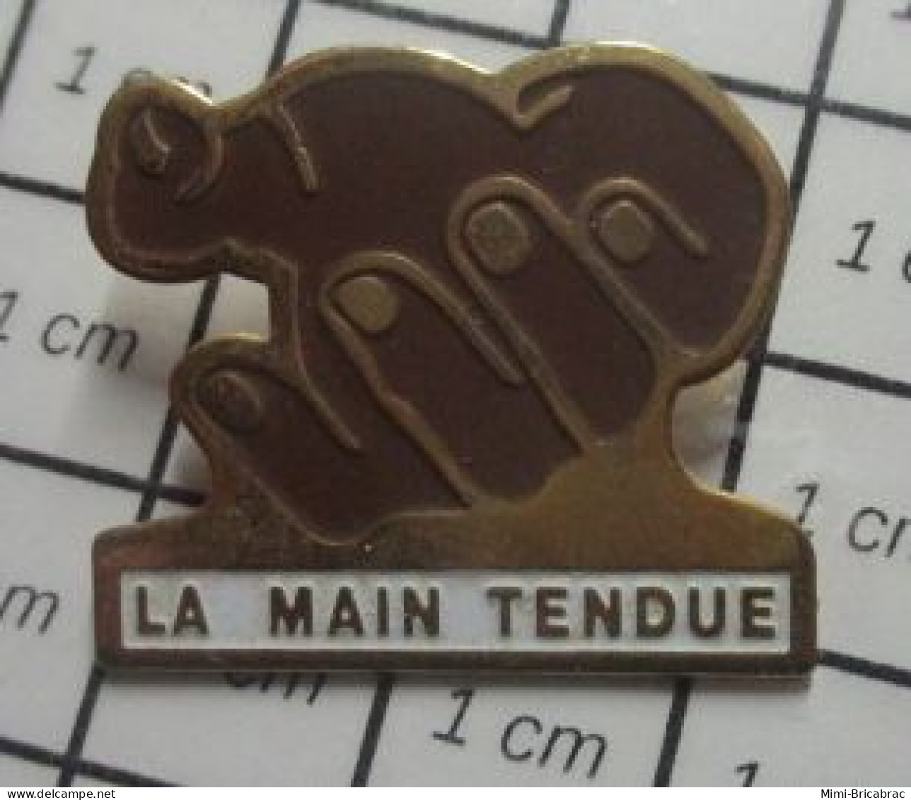 713i Pin's Pins / Beau Et Rare / ASSOCIATIONS / MAIN BRUNE LA MAIN TENDUE Un Euro Madame ! - Associations