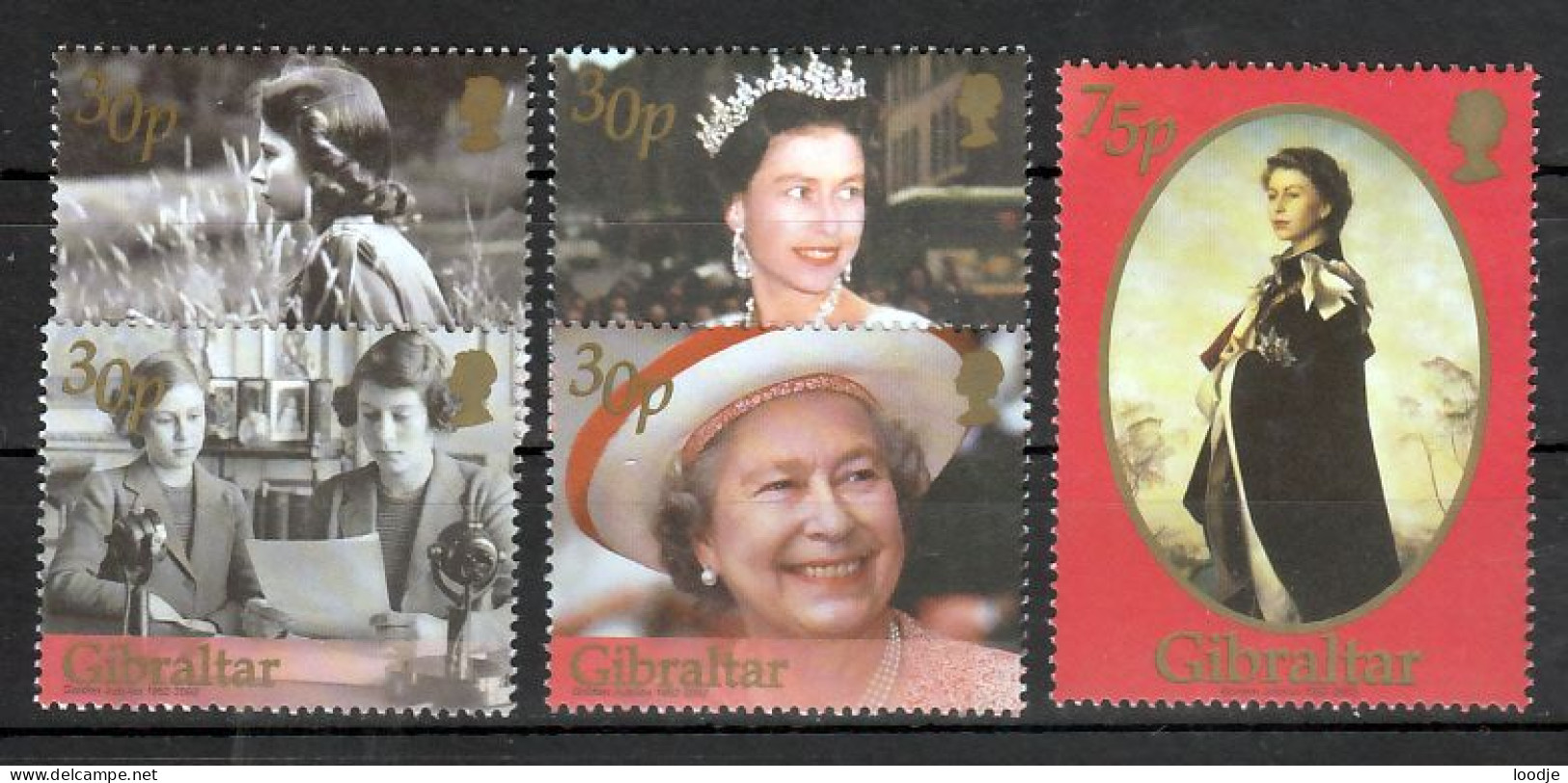 Gibraltar Mi 997,1001 Queen Elisabeth II , Postfris 2002 - Gibraltar