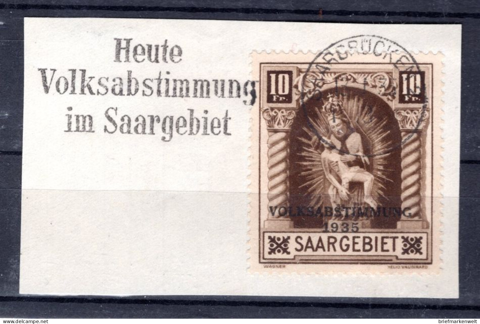 Saar 194I ABART Gest. Luxusbriefstück BPP 280EUR (K3688 - Lettres & Documents